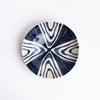 Creative Coop Hand painted blue and white stoneware serving bowl on white background from above from Addison West