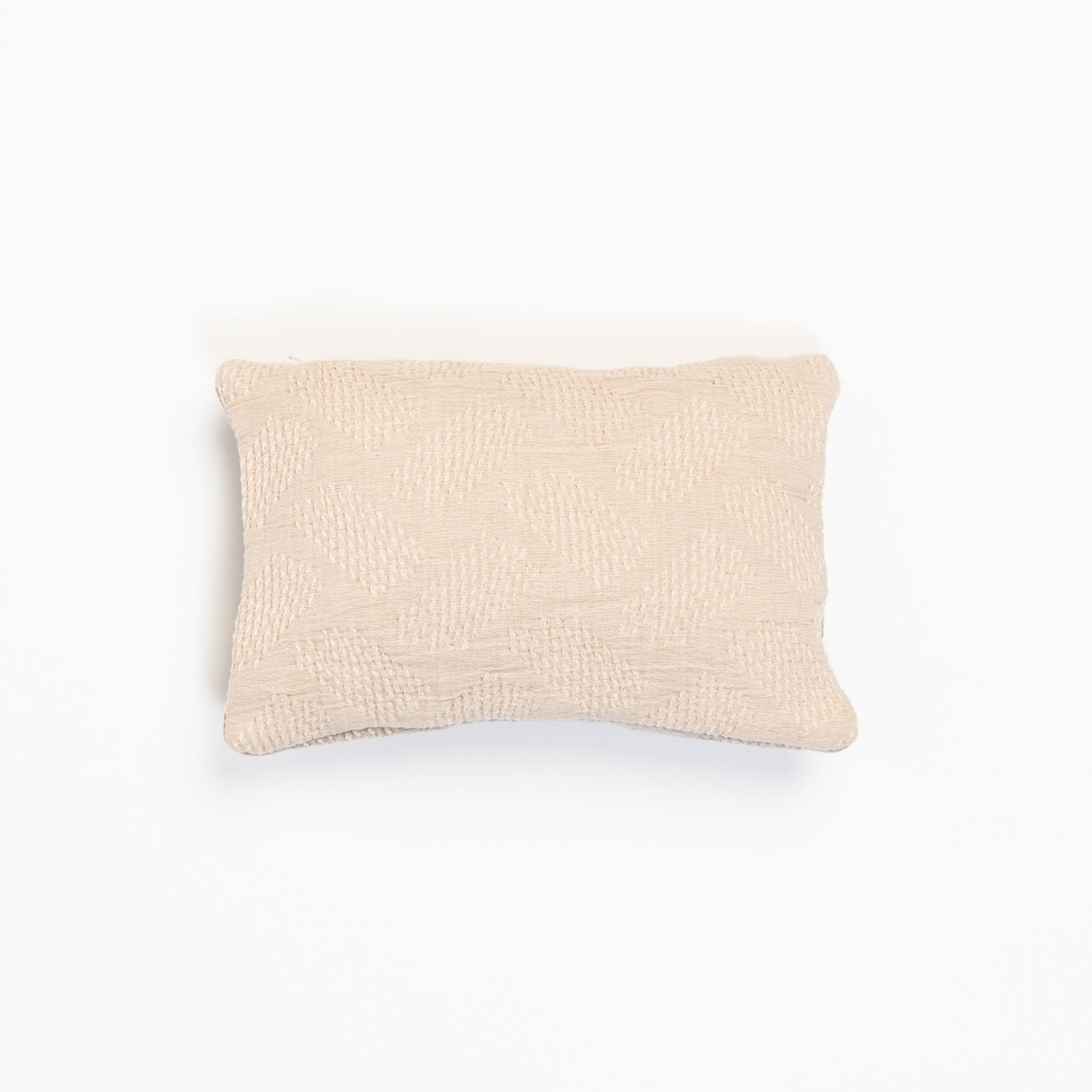 Woven Cotton Jacquard Petite Lumbar Pillow on a white background at Addison West