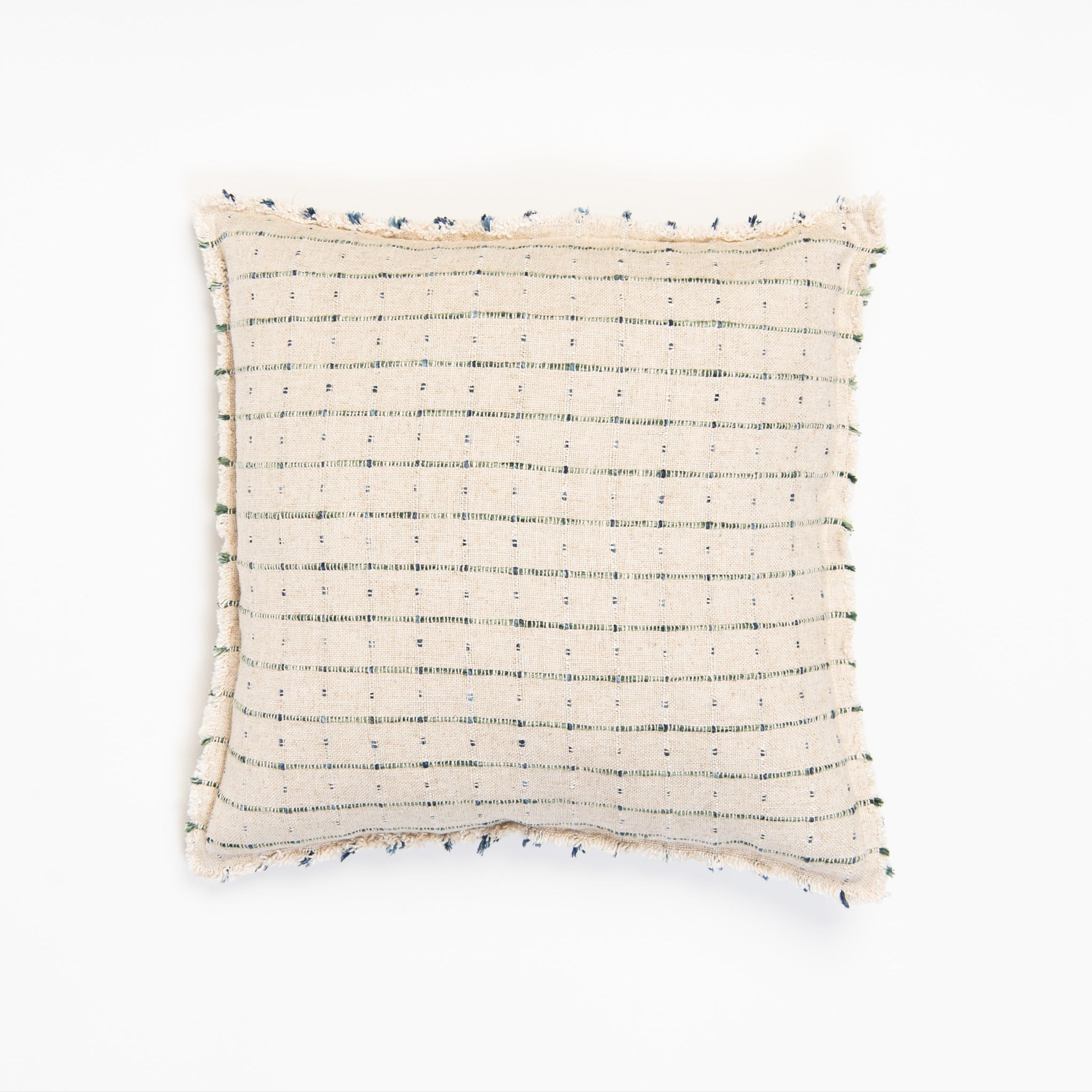 Mendocino 20" Pillow in Teal on a white background at Addison West