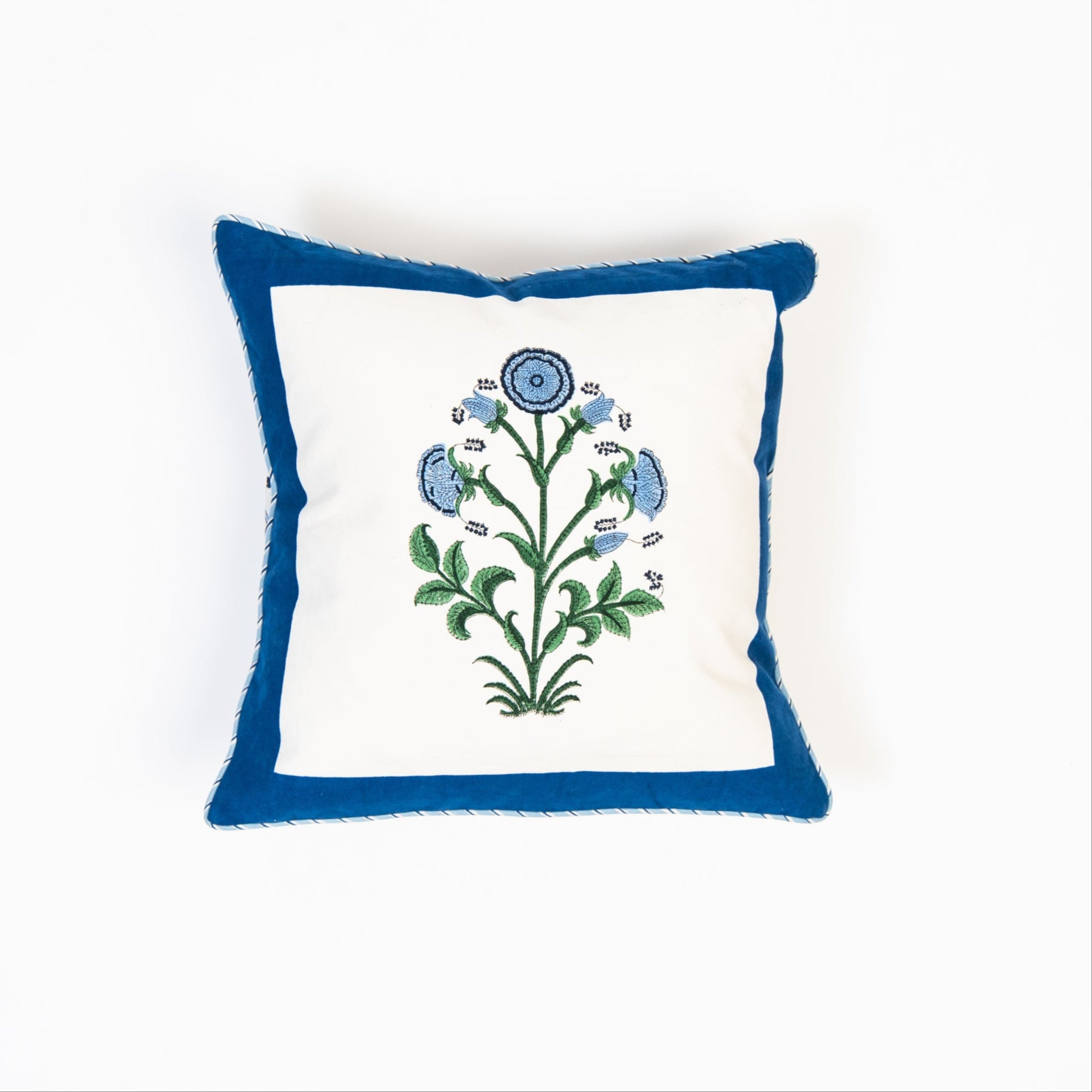 Botanical Study Blockprint 18" Pillow on a white background at Addison West