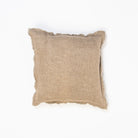 Selena Linen 20" Square Pillow in Dusty Beige on a white background at Addison West