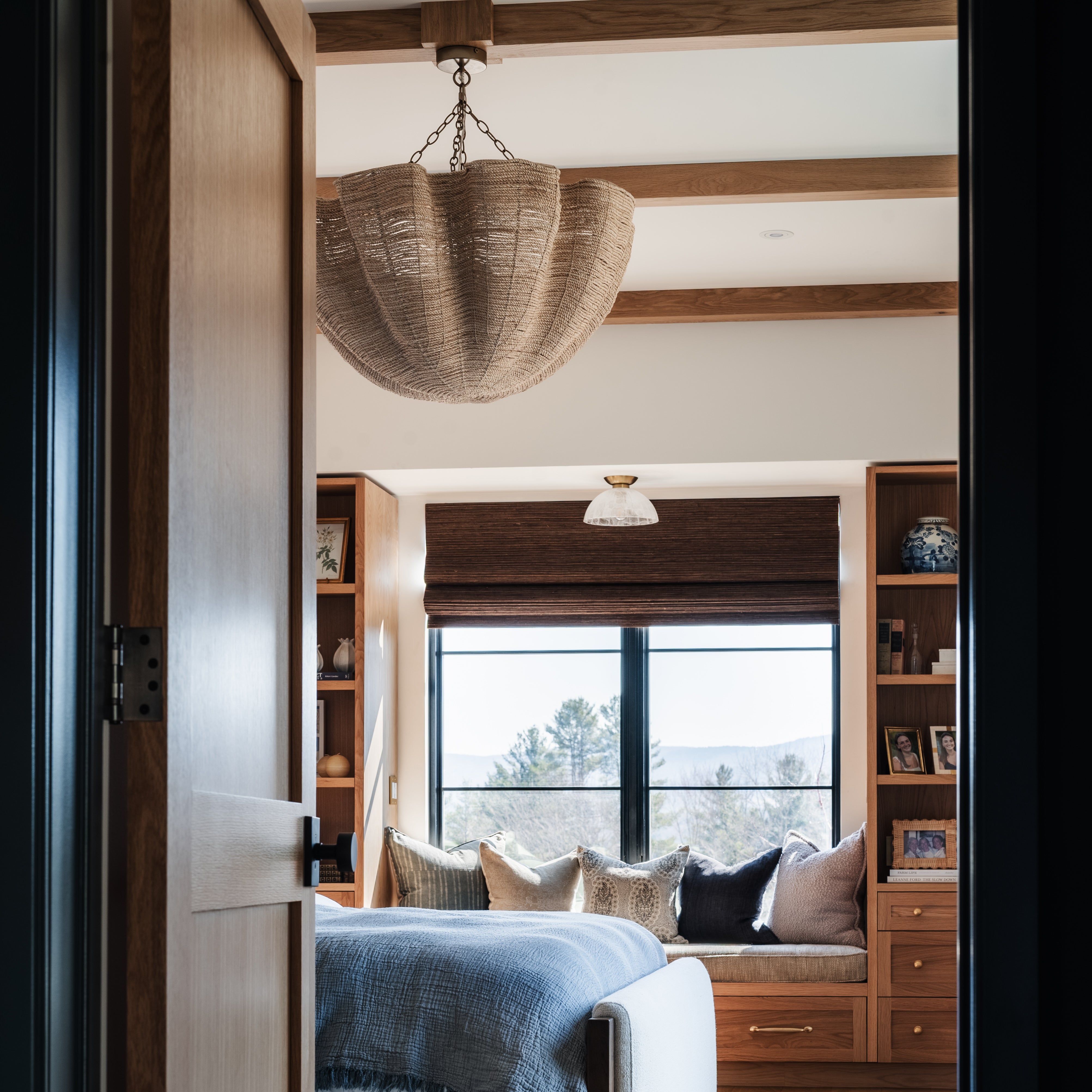 Palecek Isla Chandelier in a bedroom at Addison West