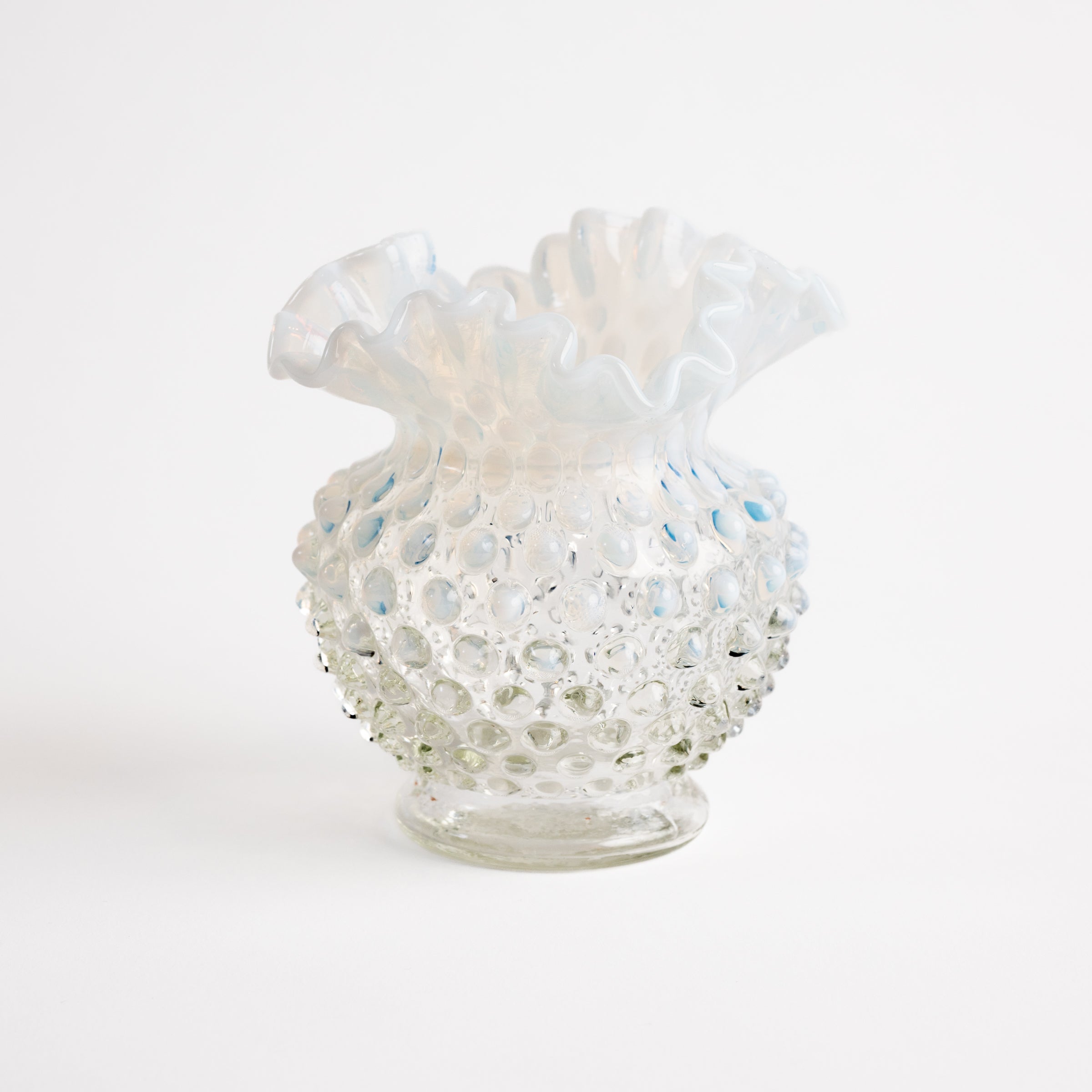 Vintage Hobnail Opalescent Vase #1 on a white background at Addison West