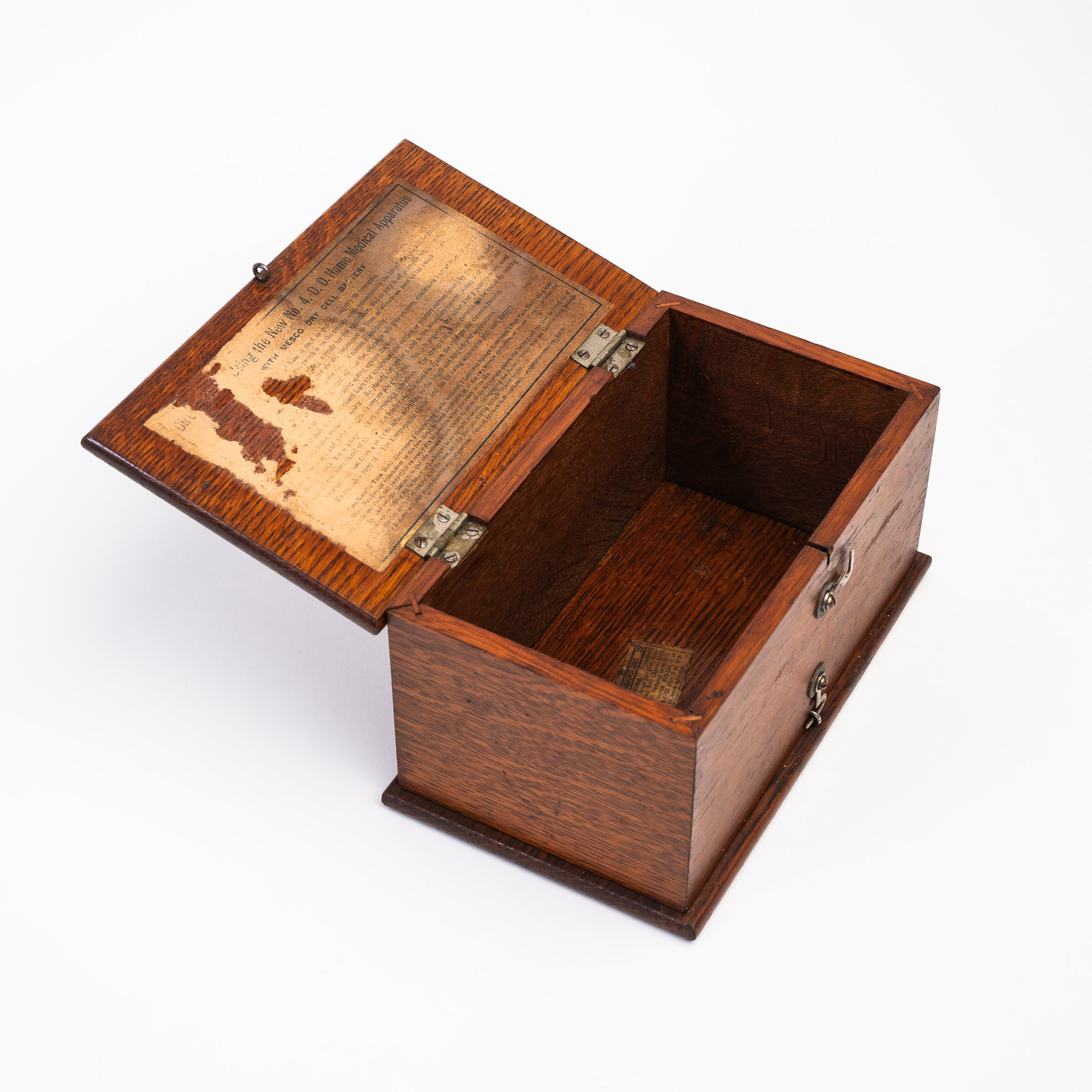 Vintage Wood Two Compartment Box on a white background at Addison West
