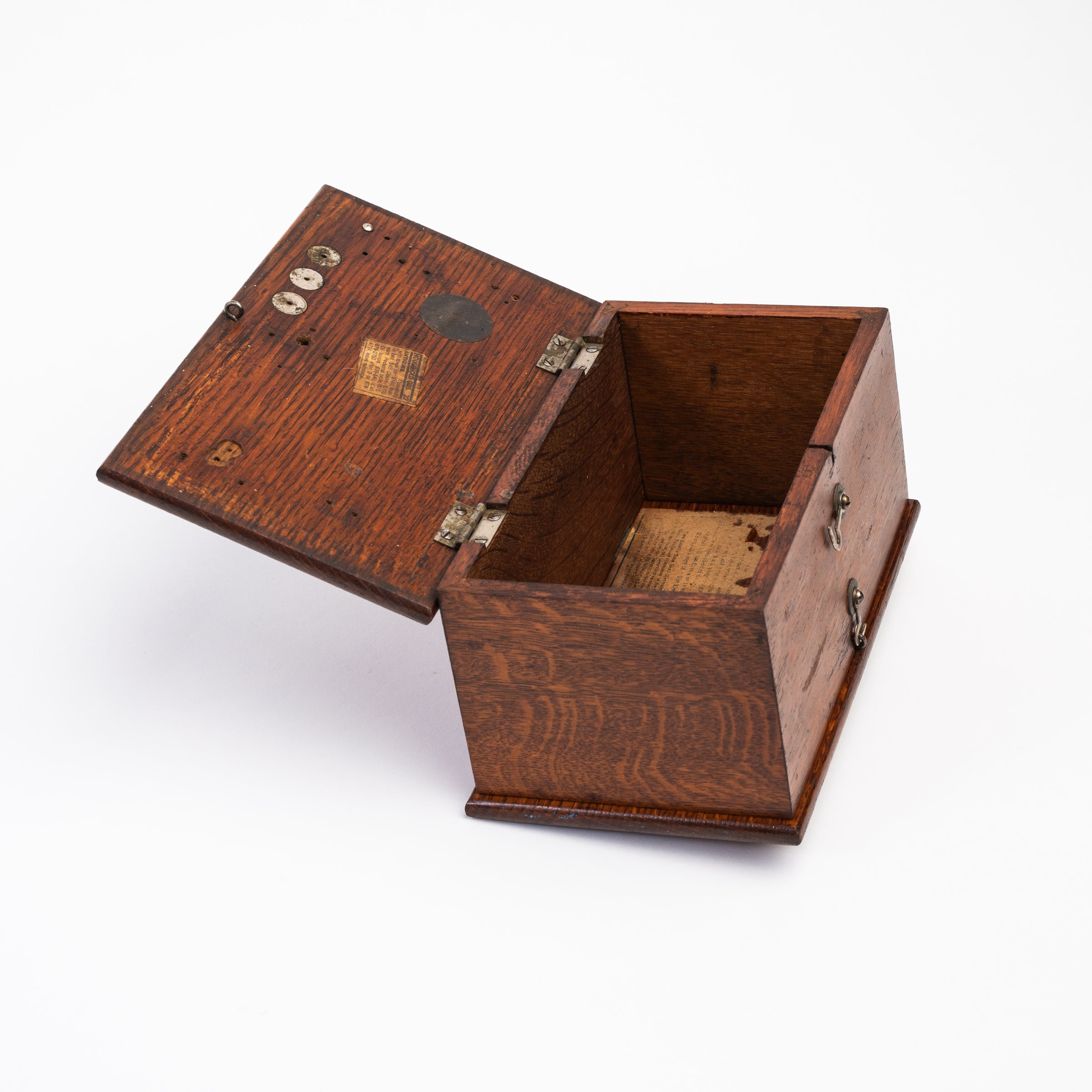 Vintage Wood Two Compartment Box on a white background at Addison West