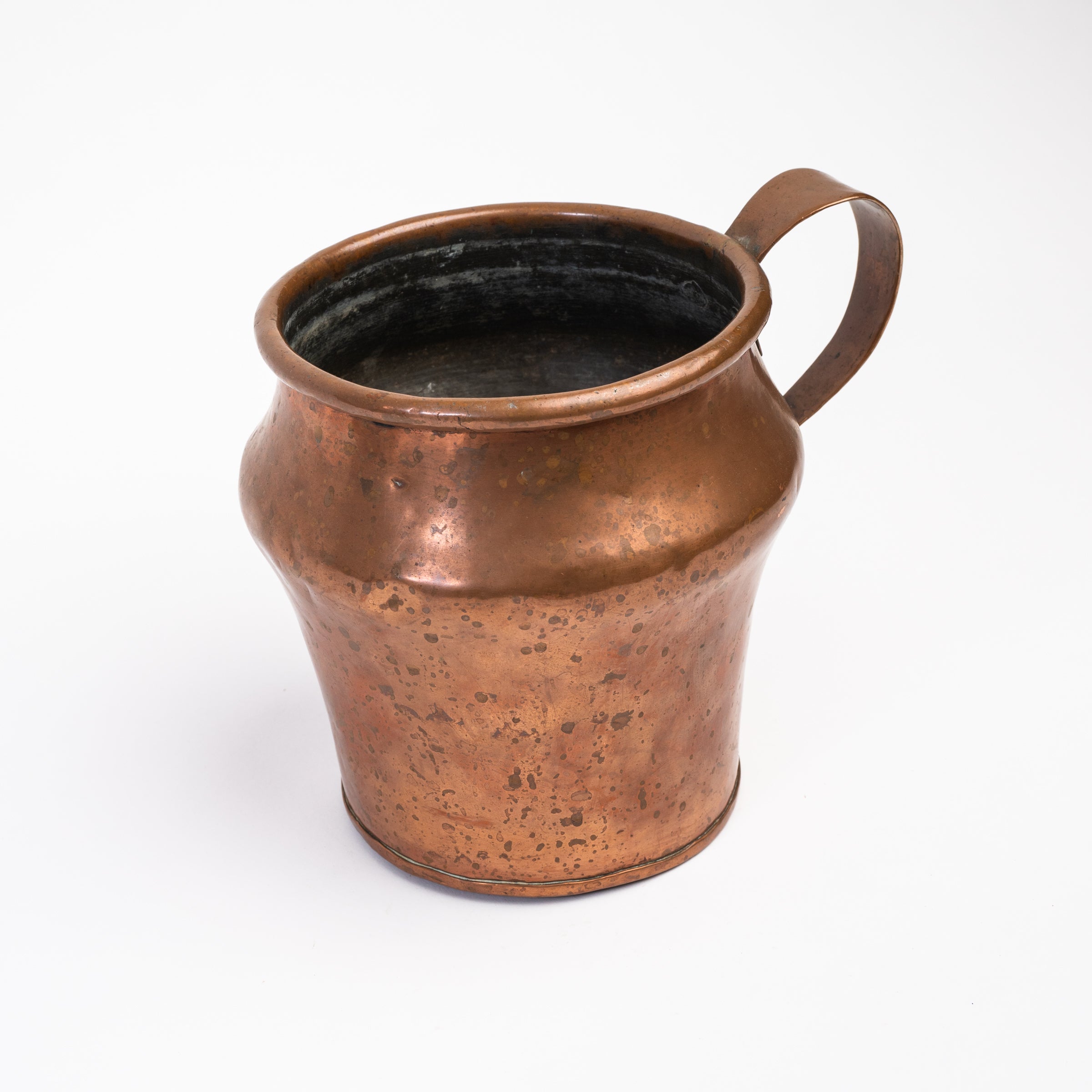 Vintage Large Copper Tavern Pitcher on a white background at Addison West