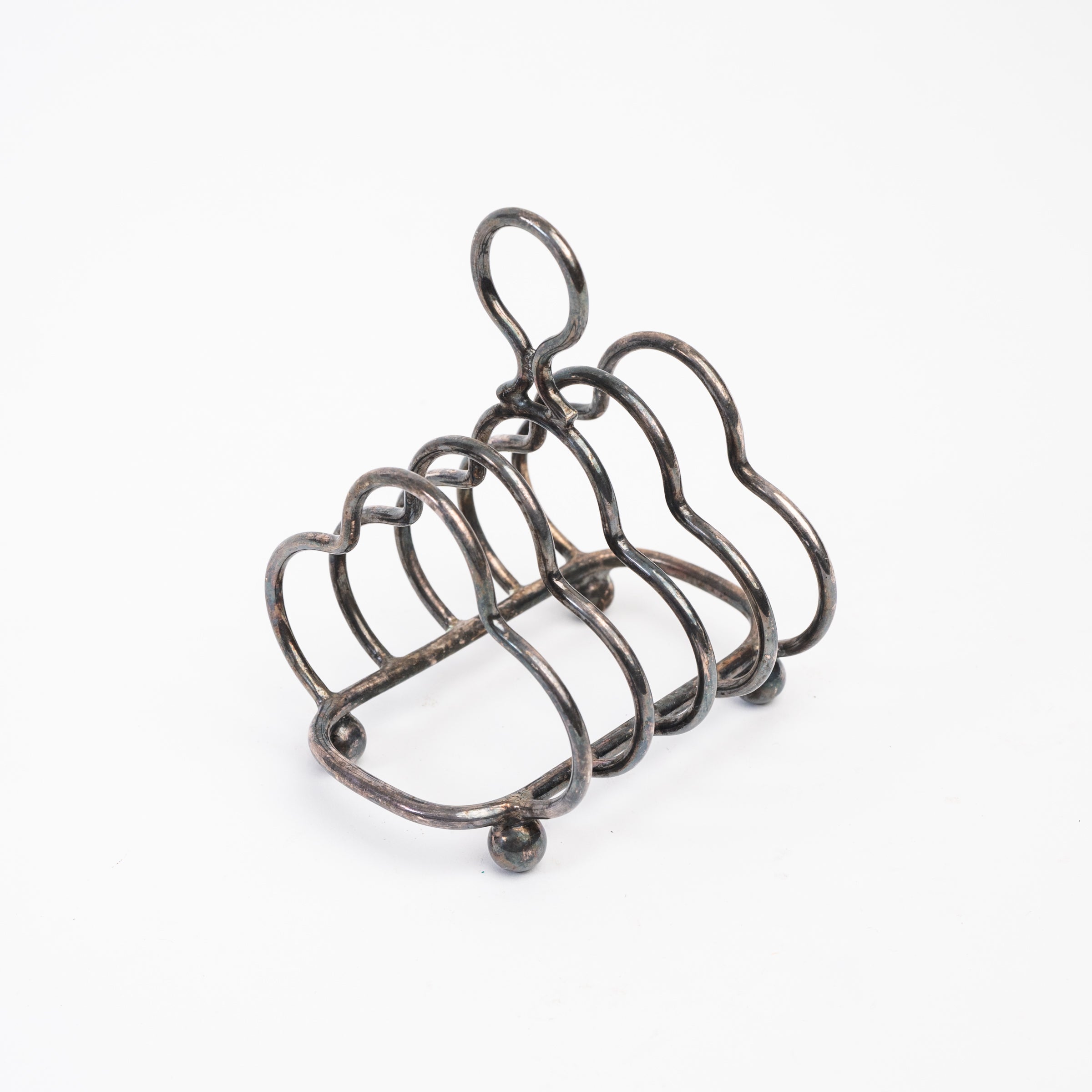 Vintage Silver Toast Rack on a white background at Addison West
