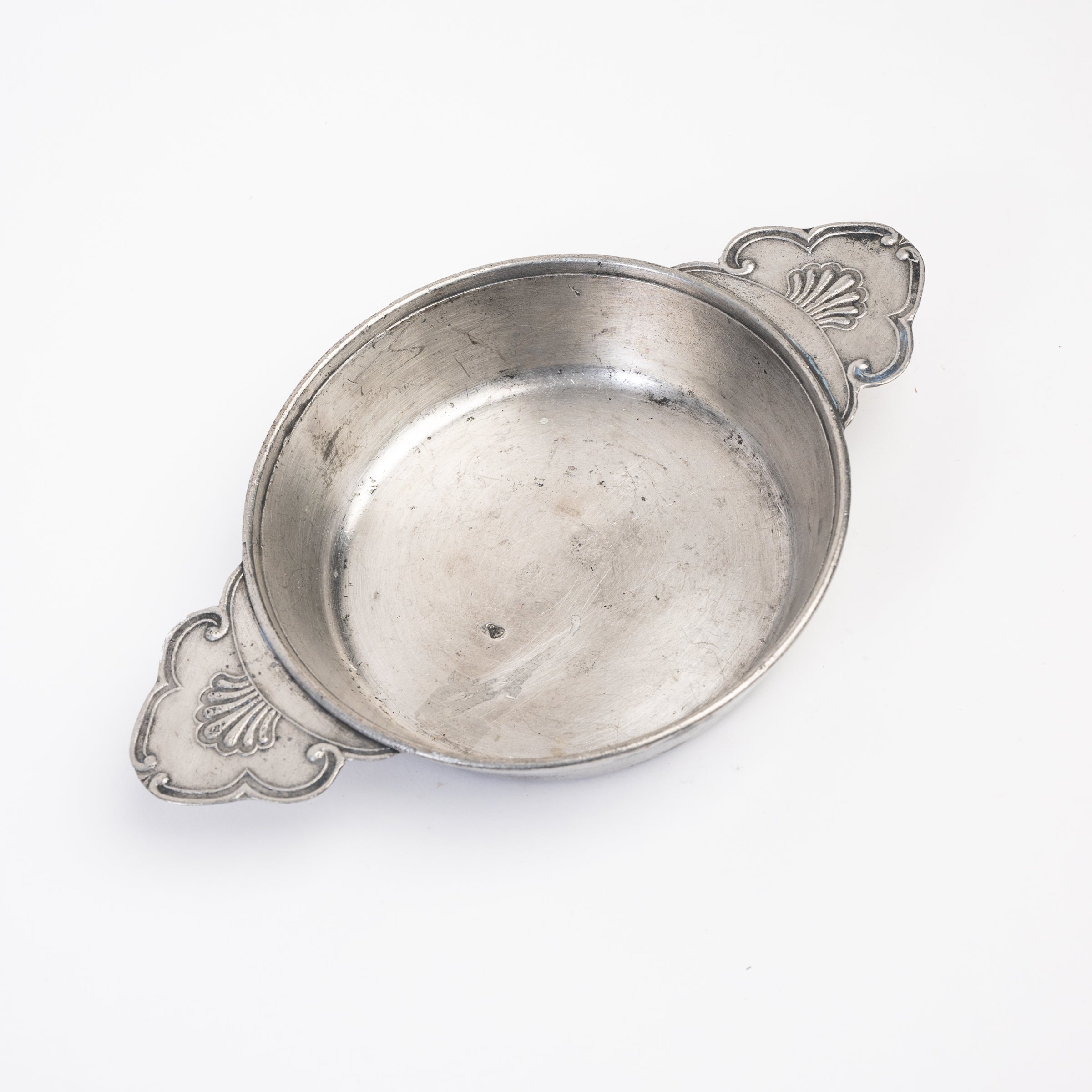 Vintage Pewter Dish on a white background at Addison West