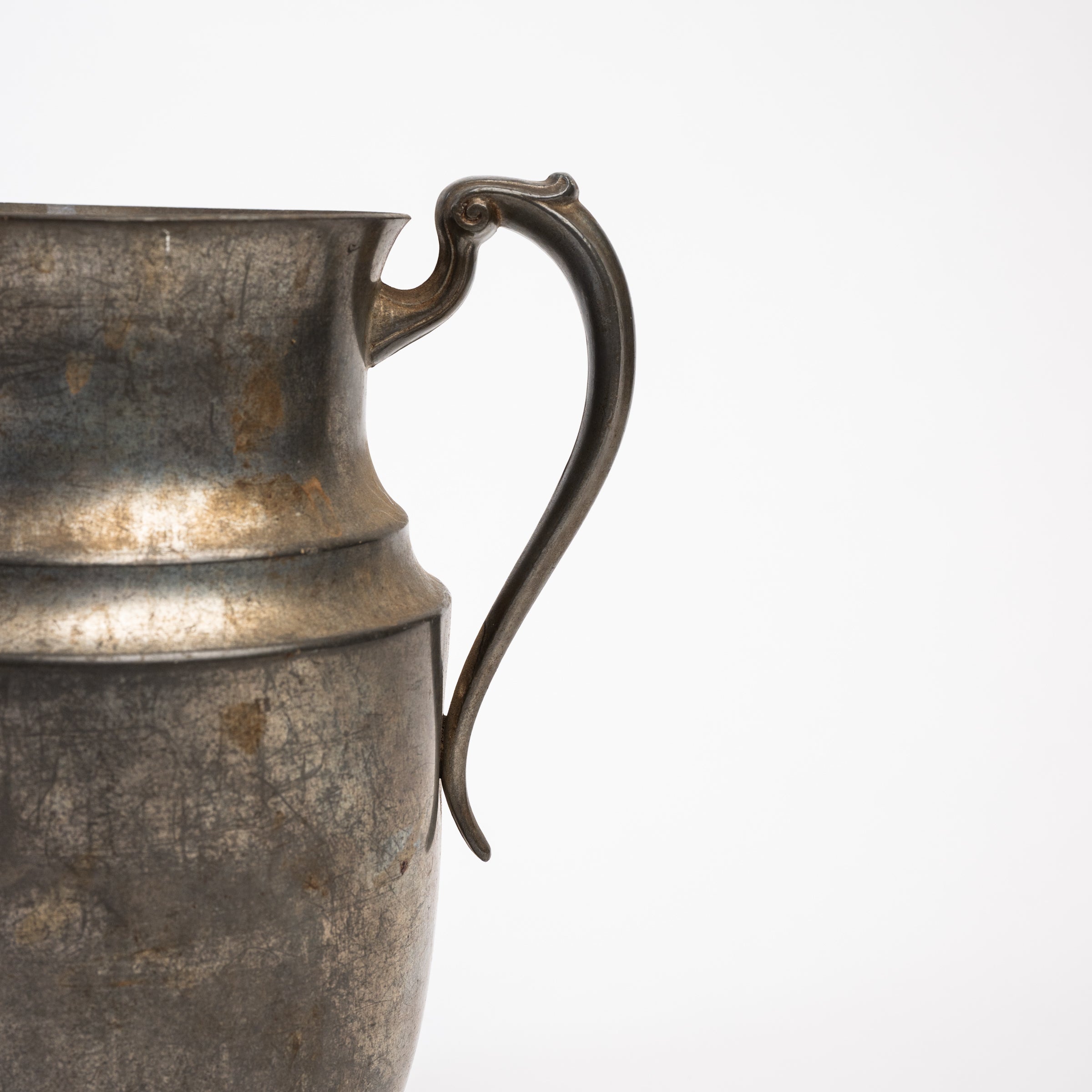 Vintage Pewter Pitcher on a white background at Addison West