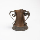 Vintage Copper and Pewter Handled Vessel on a white background at Addison West