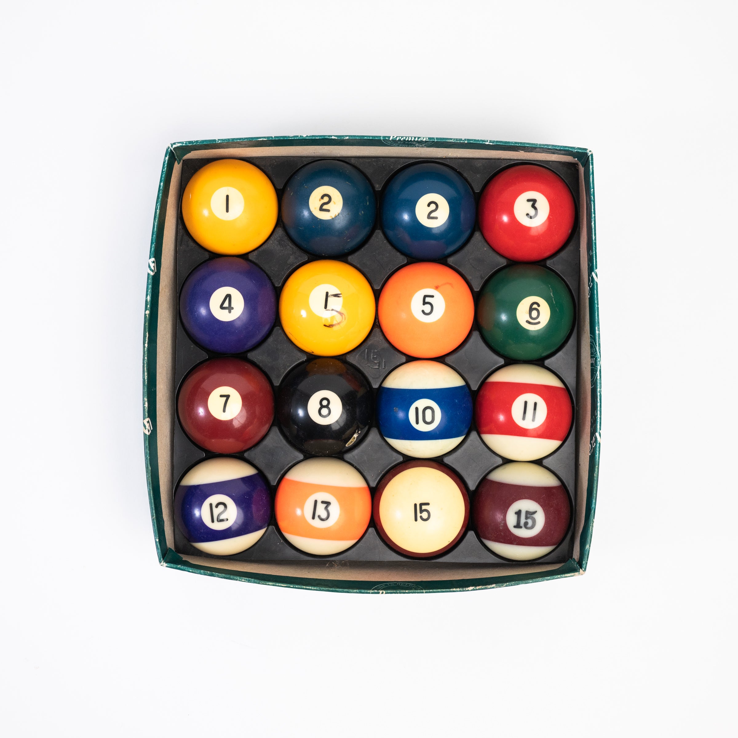 Vintage Pool Balls on a white background at Addison West