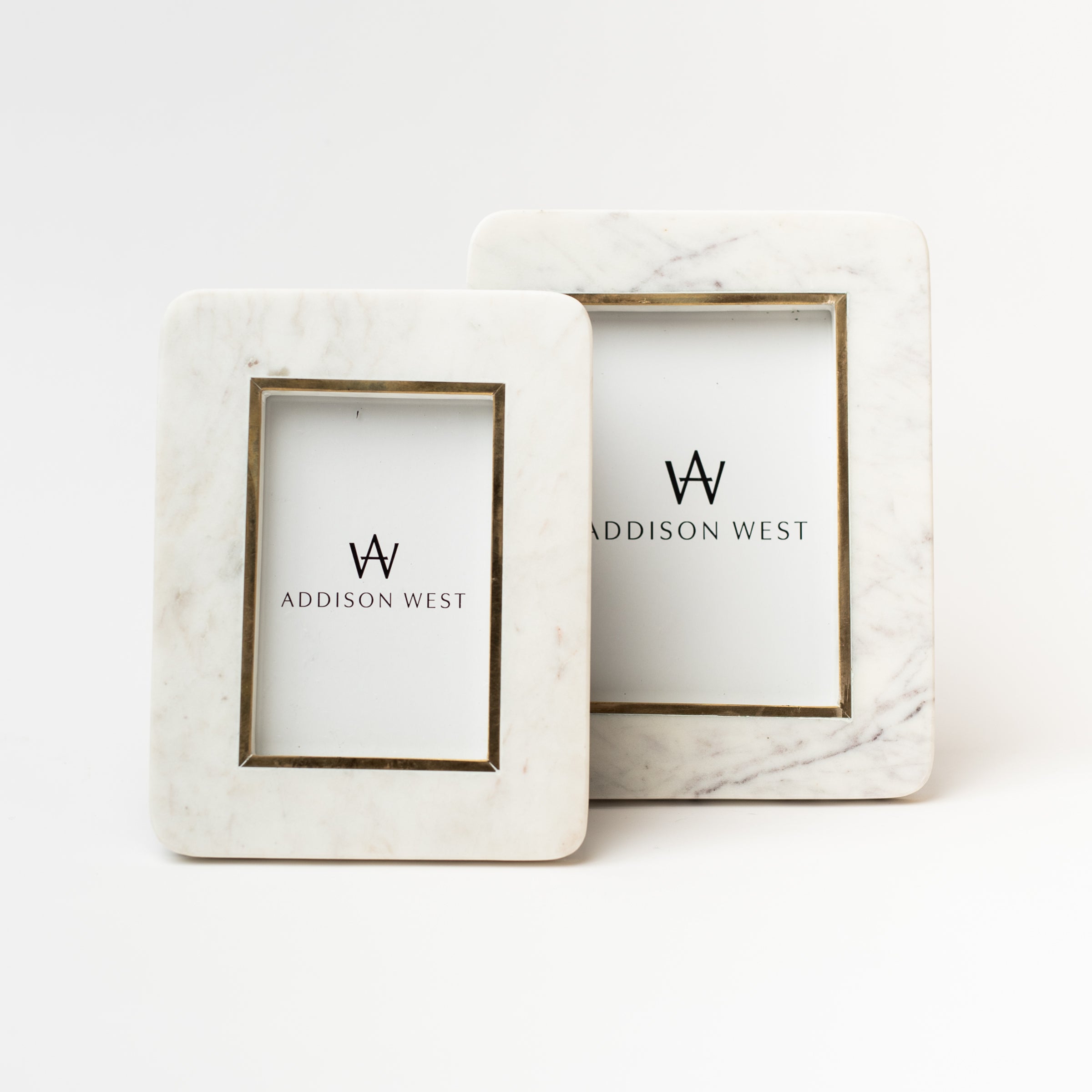 Minimalist Marble Photo Frame on a white background at Addison West