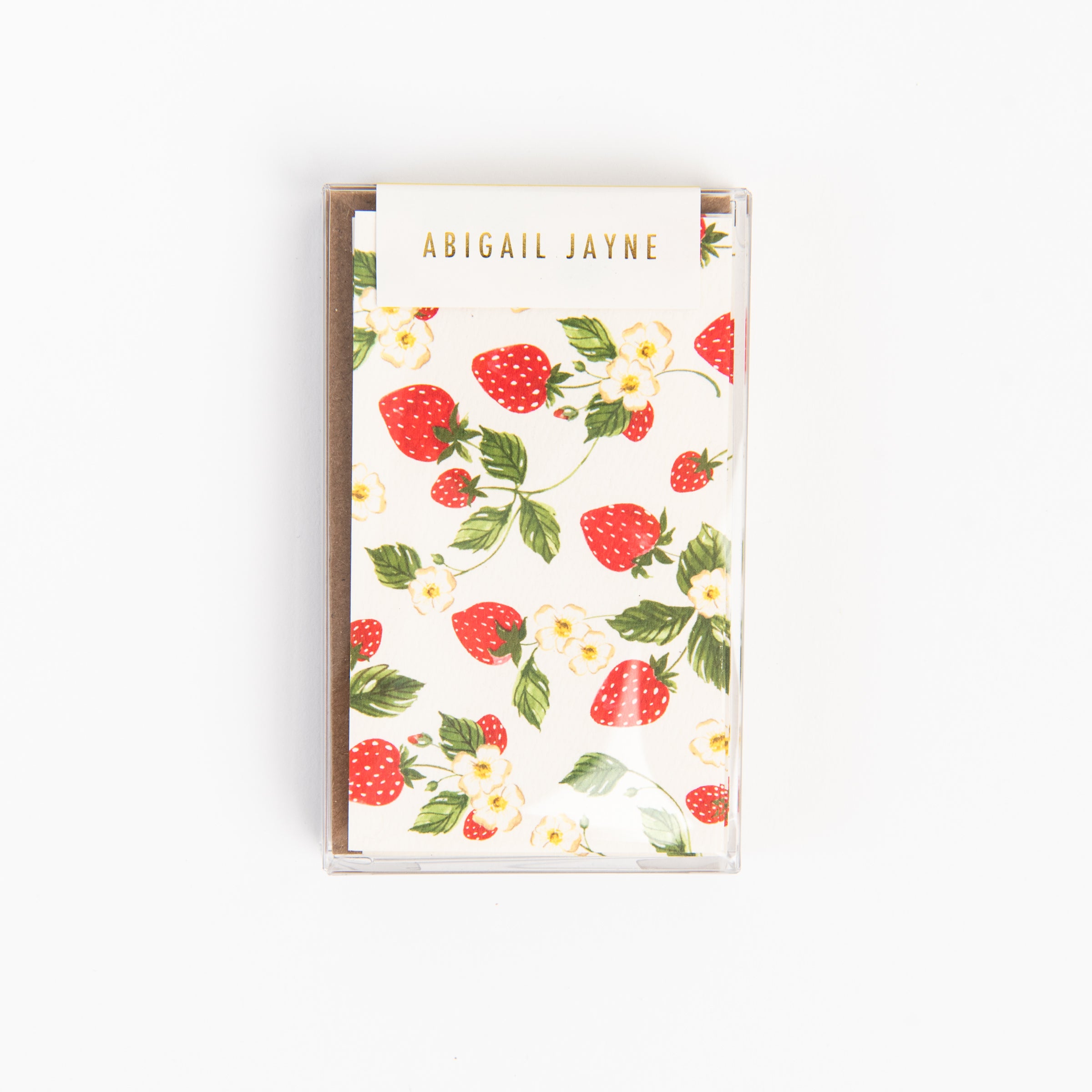 Strawberries Mini Cards, Boxed Set of 6 on a white background at Addison West