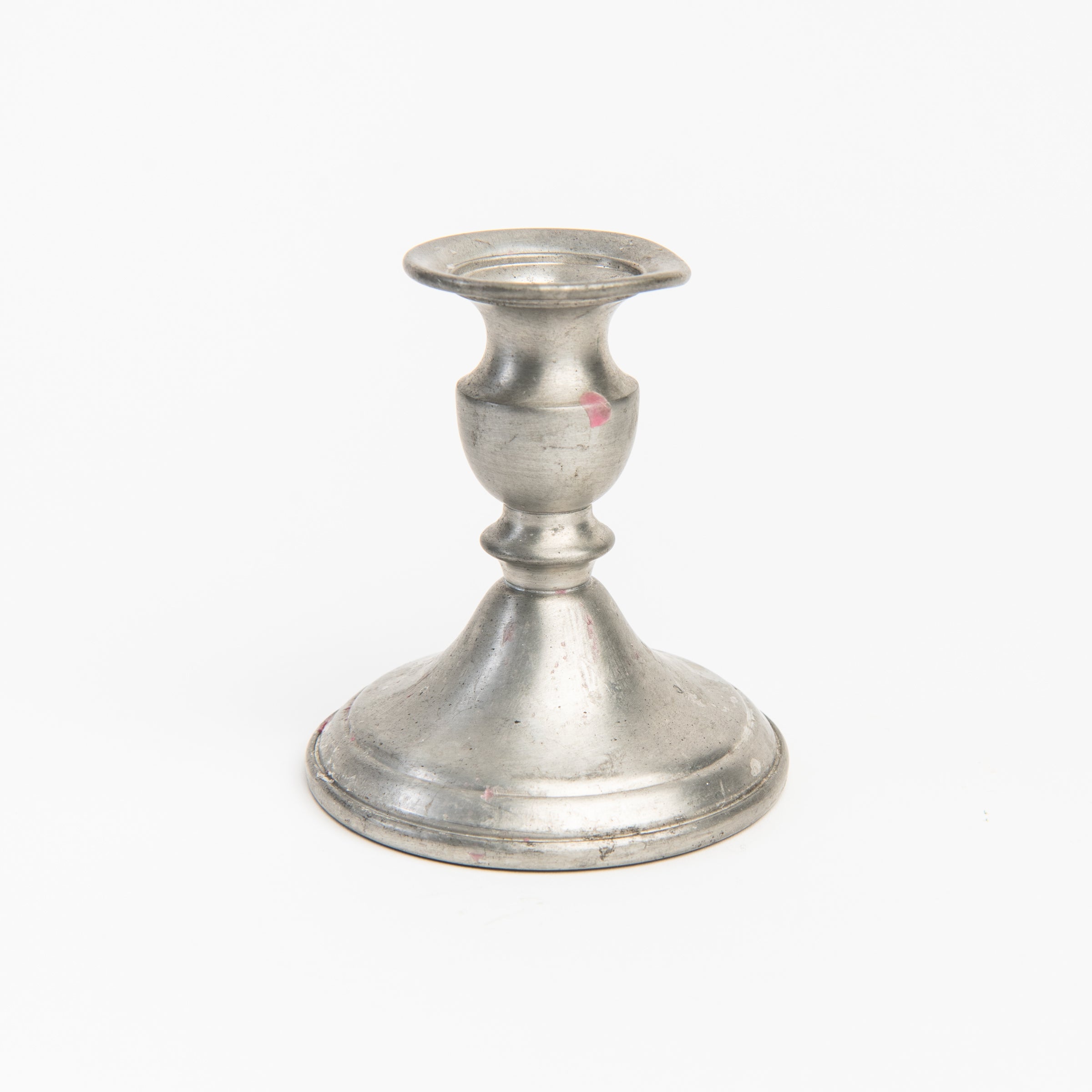 Vintage Web Weighted Pewter Candlesticks on a white background at Addison West