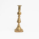 Vintage Brass Geometric Candlesticks on a white background at Addison West