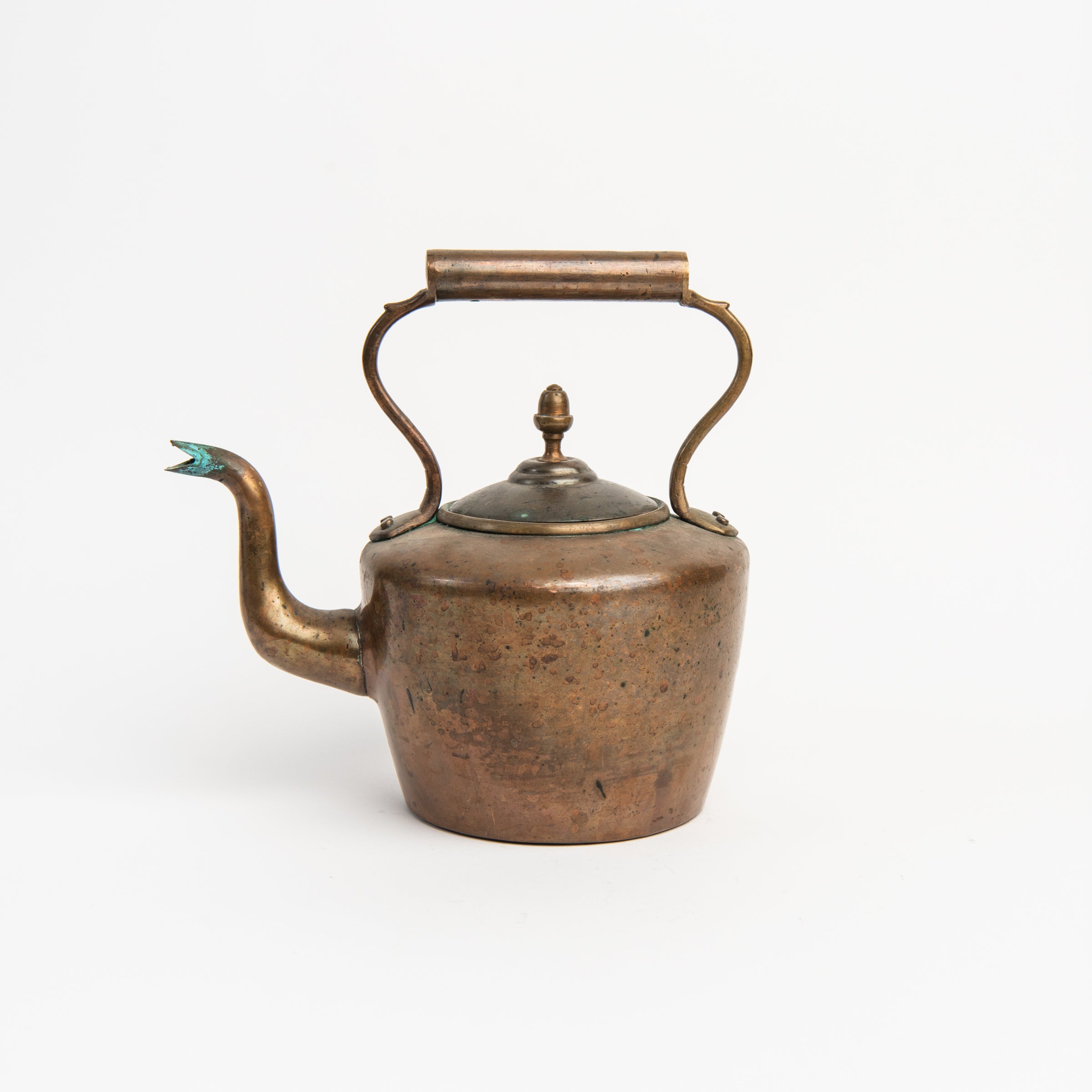 Vintage Copper Tea Kettle c. 1850–1900 on a white background at Addison West