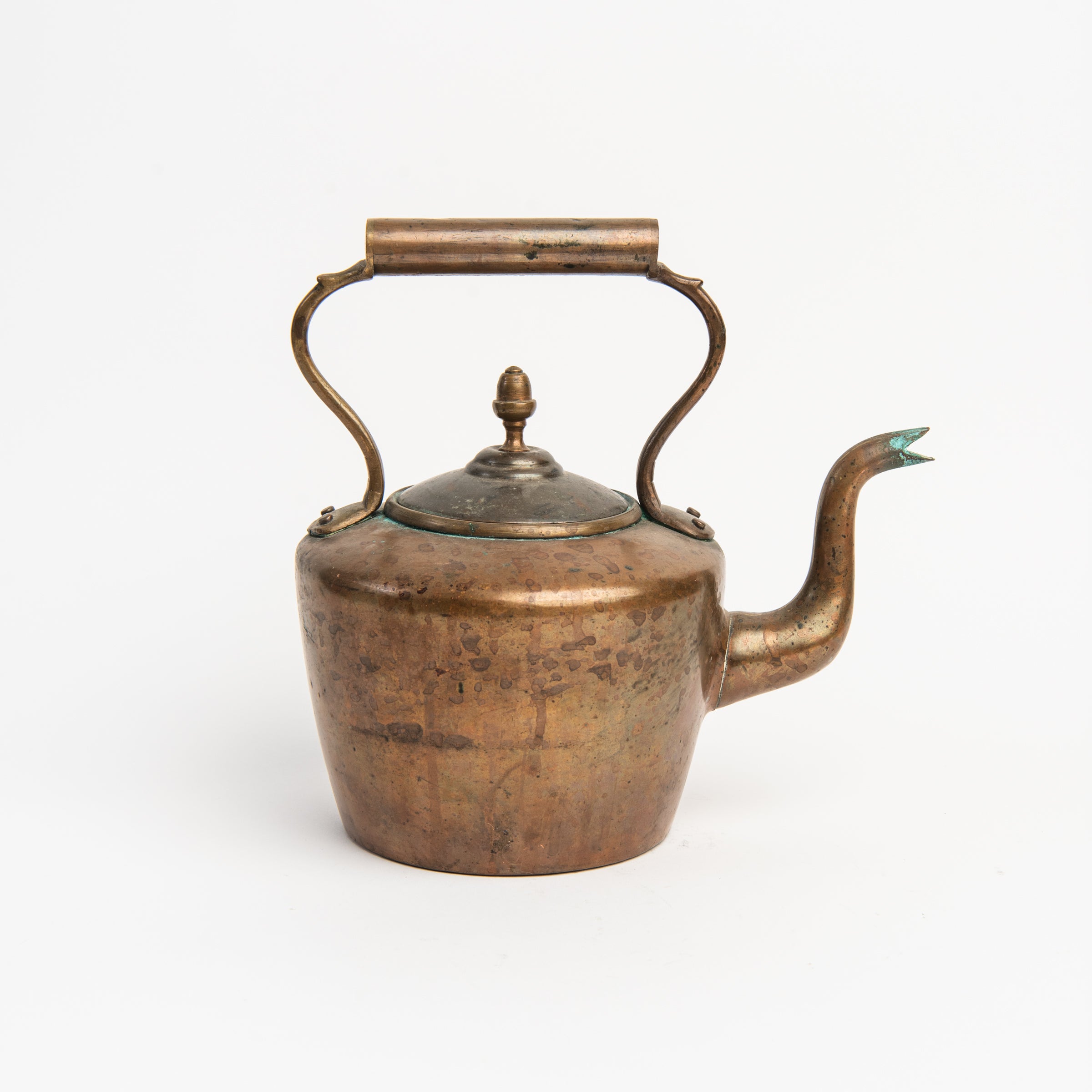 Vintage Copper Tea Kettle c. 1850–1900 on a white background at Addison West