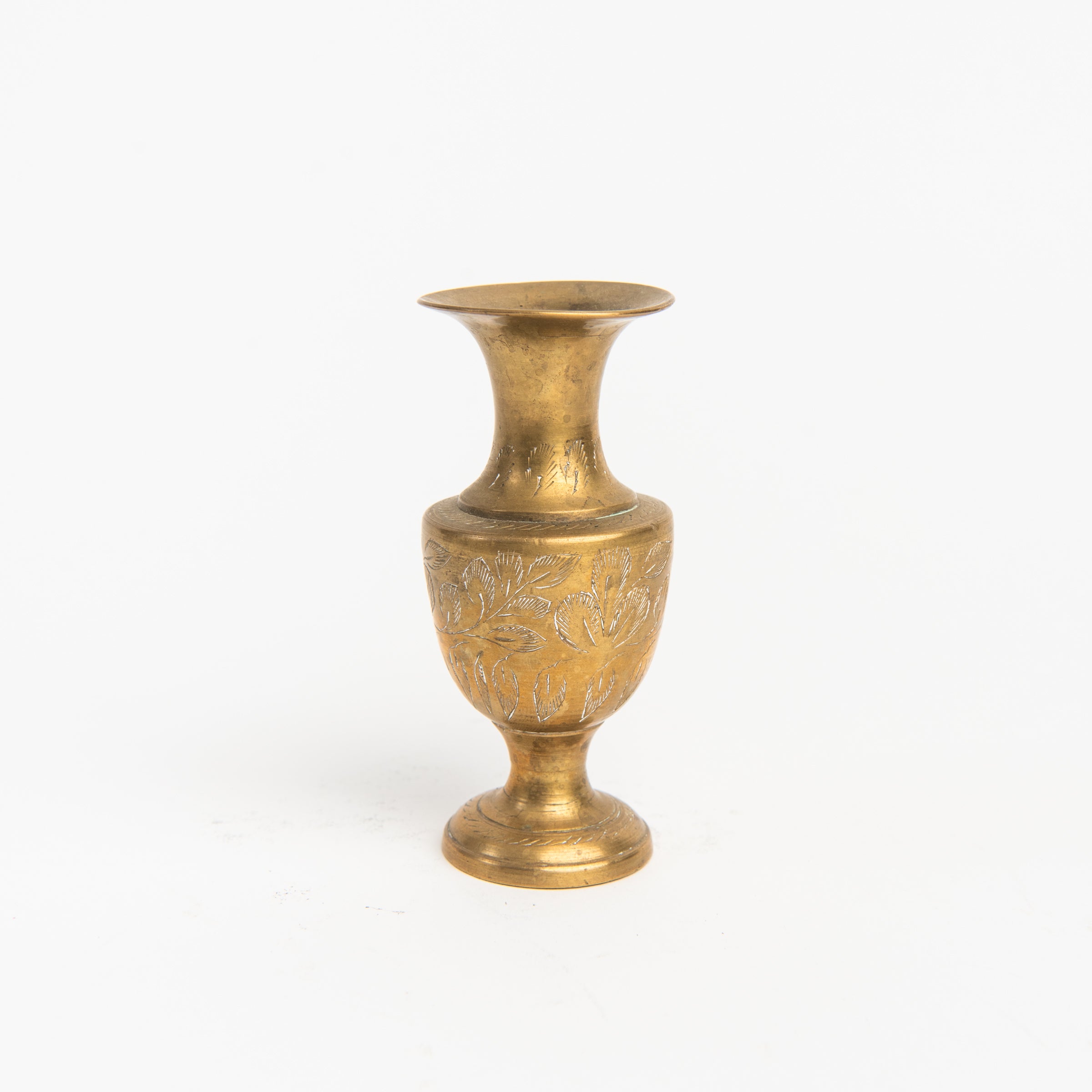 Vintage Brass Vase on a white background at Addison West