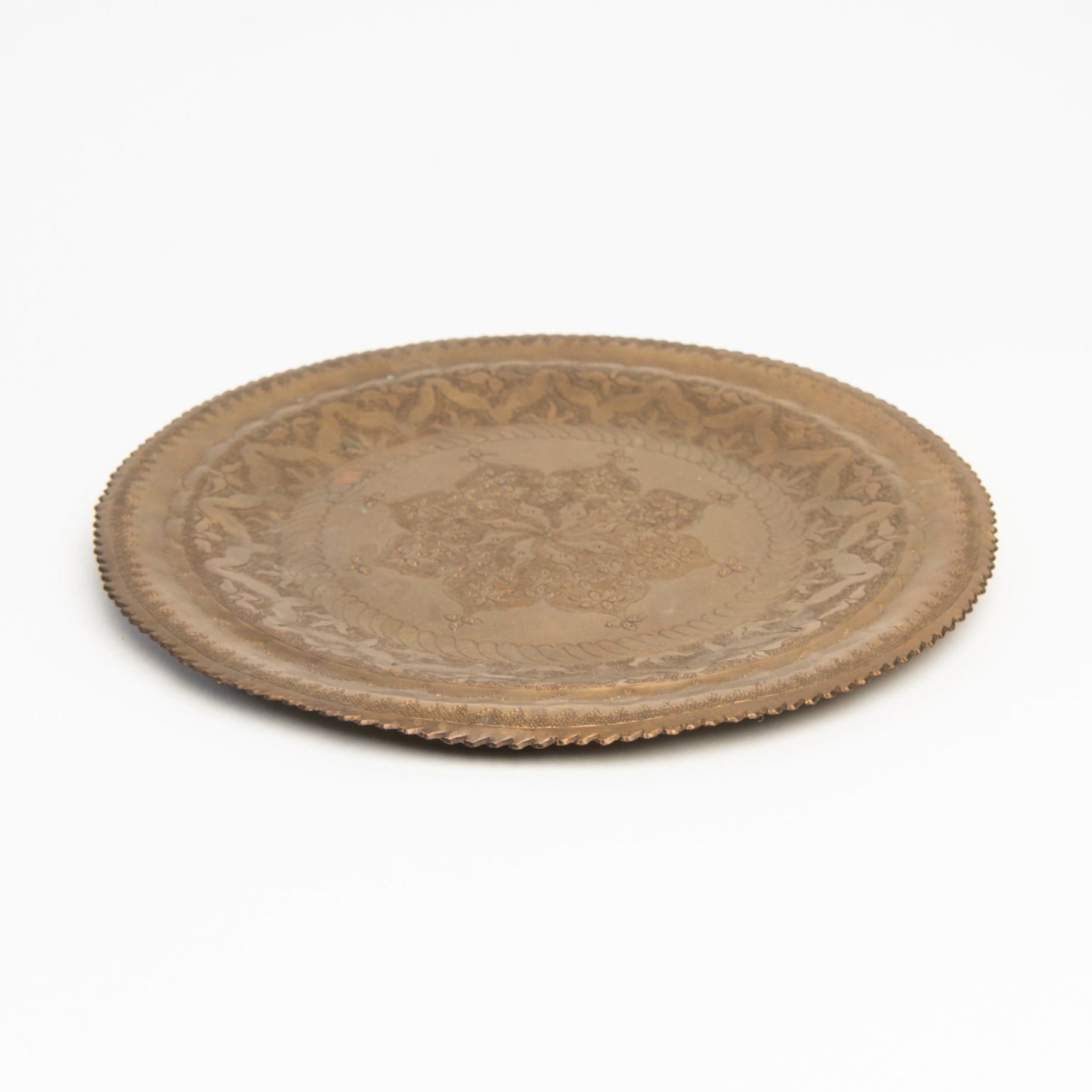 Vintage Brass Plate on a white background at Addison West