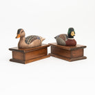 Vintage Hen and Drake Duck Decoy Box on a white background at Addison West