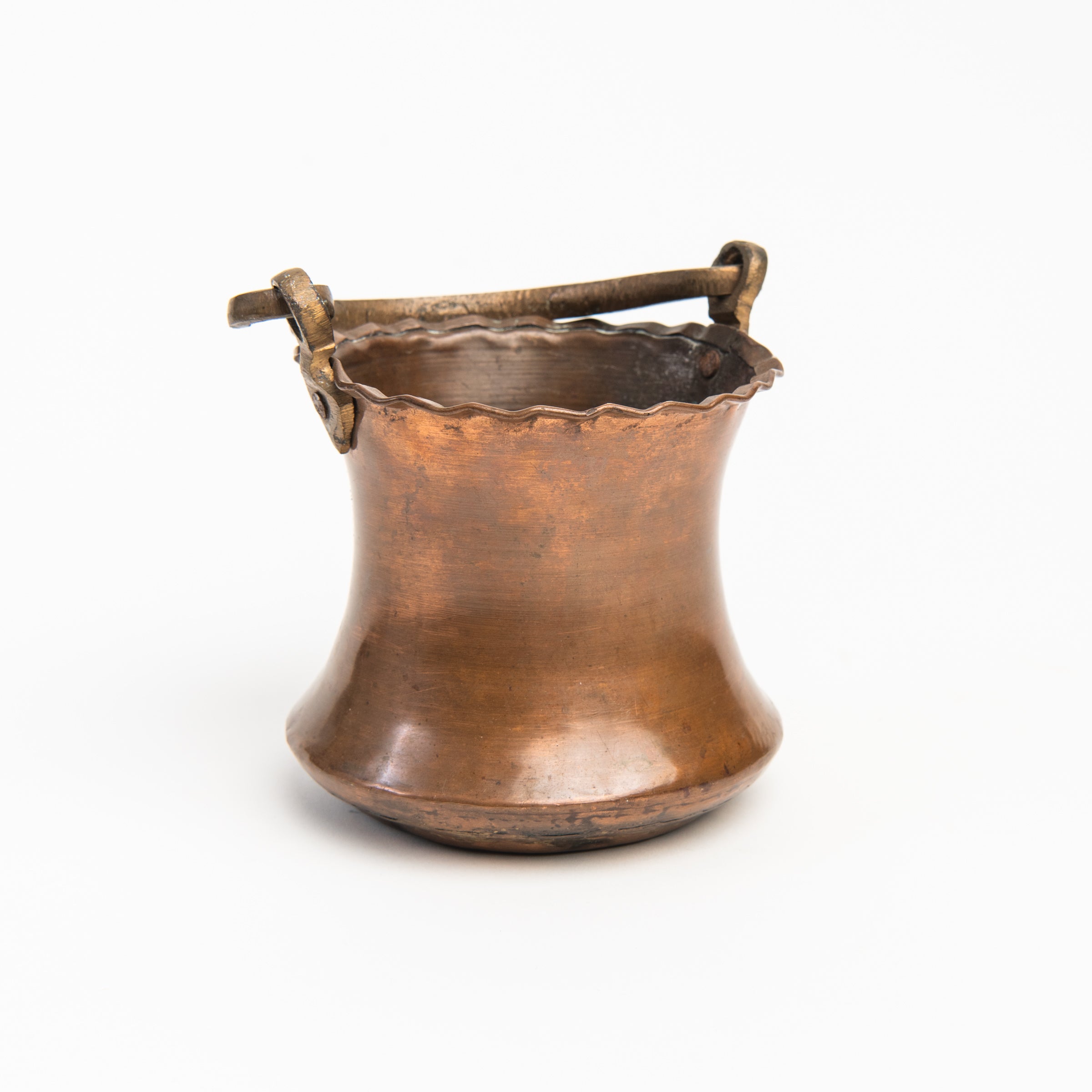 Vintage Copper Pot on a white background at Addison West