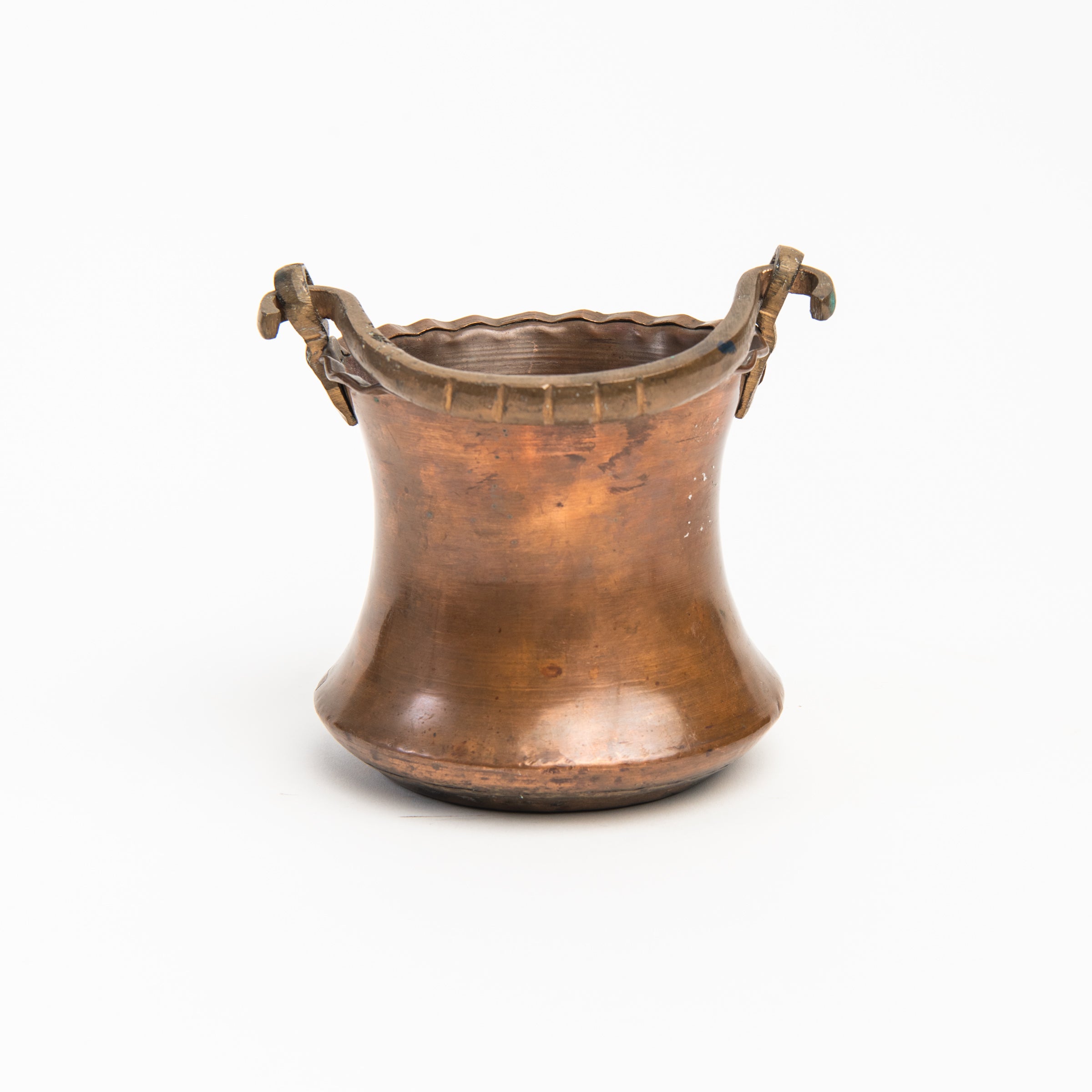 Vintage Copper Pot on a white background at Addison West
