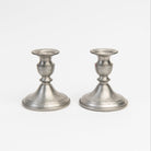 Vintage Web Weighted Pewter Candlesticks on a white background at Addison West