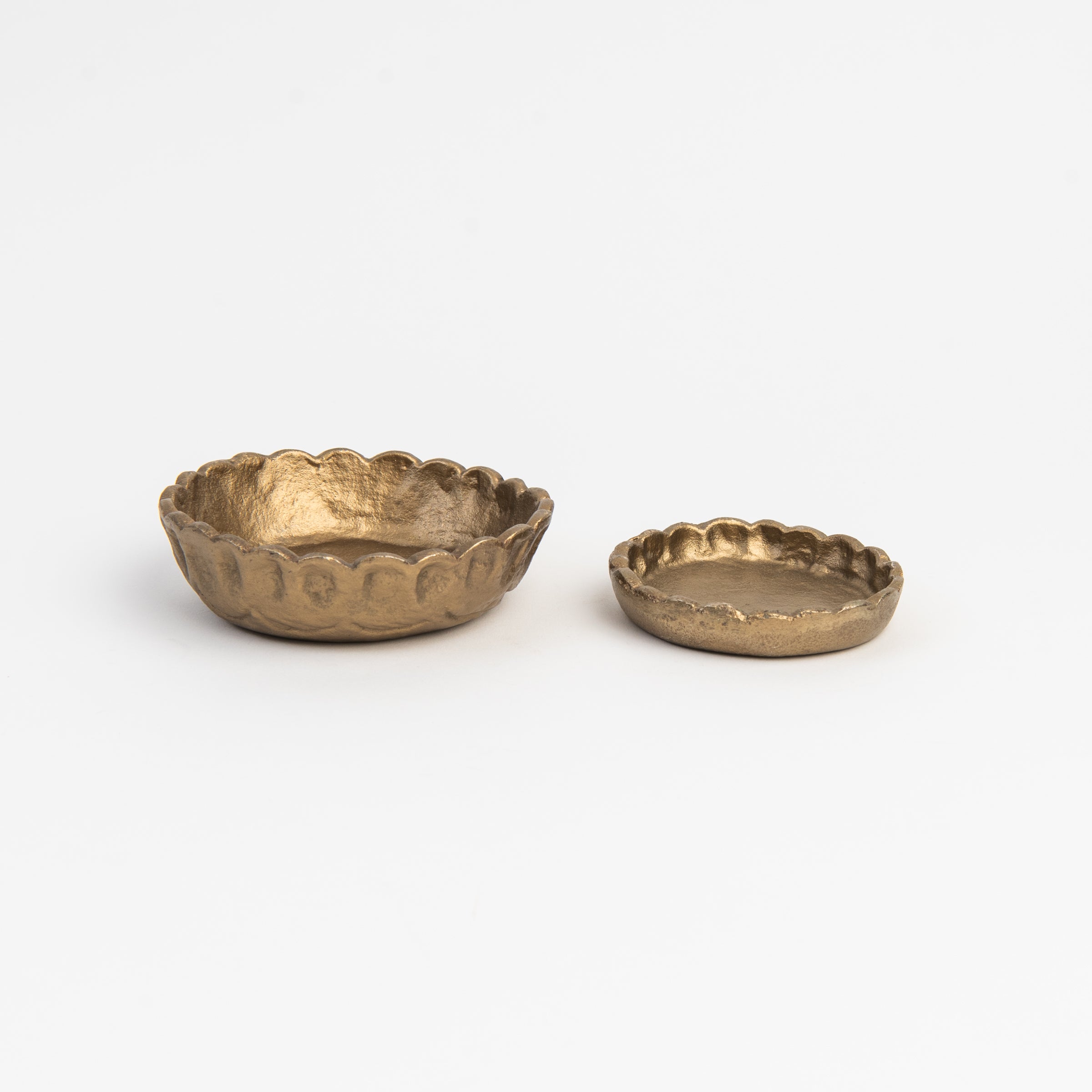Scalloped Iron Catchalls, Set of 2 on a white background at Addison West