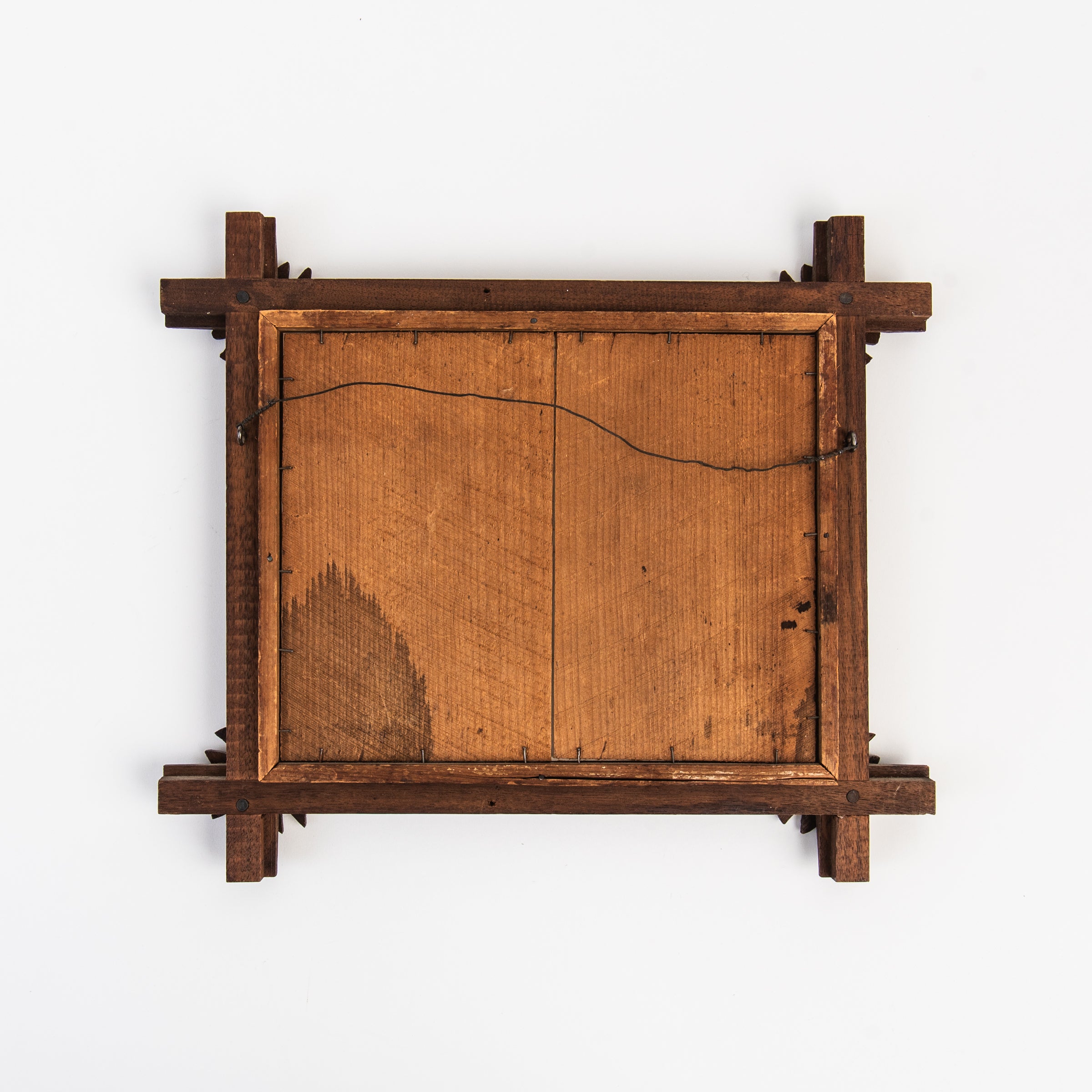 Back of Vintage Adirondack Frame and Evening on the Lake Print on a white background at Addison West