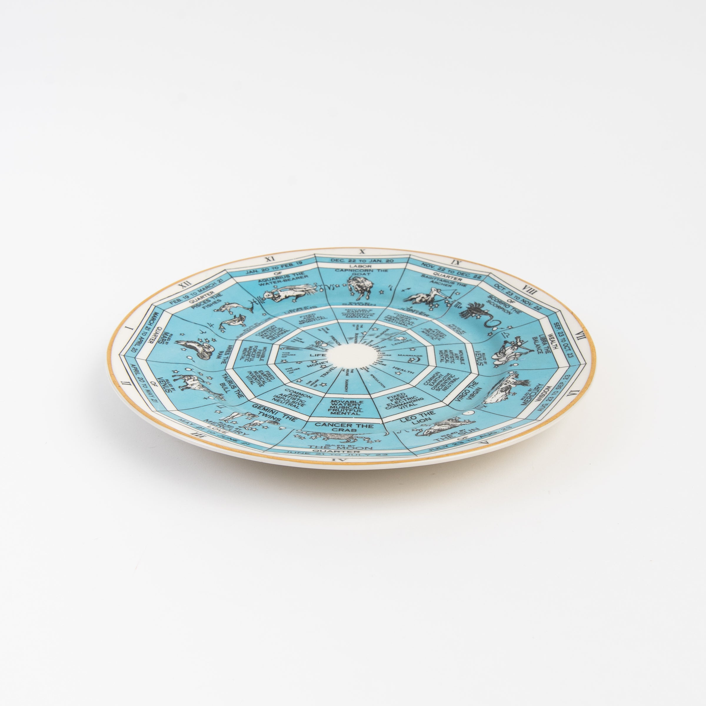 Vintage Lamberton Zodiac Plate on a white background at Addison West