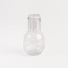 Emily Embossed Glass Carafe and Cup Set on a white background at Addison West