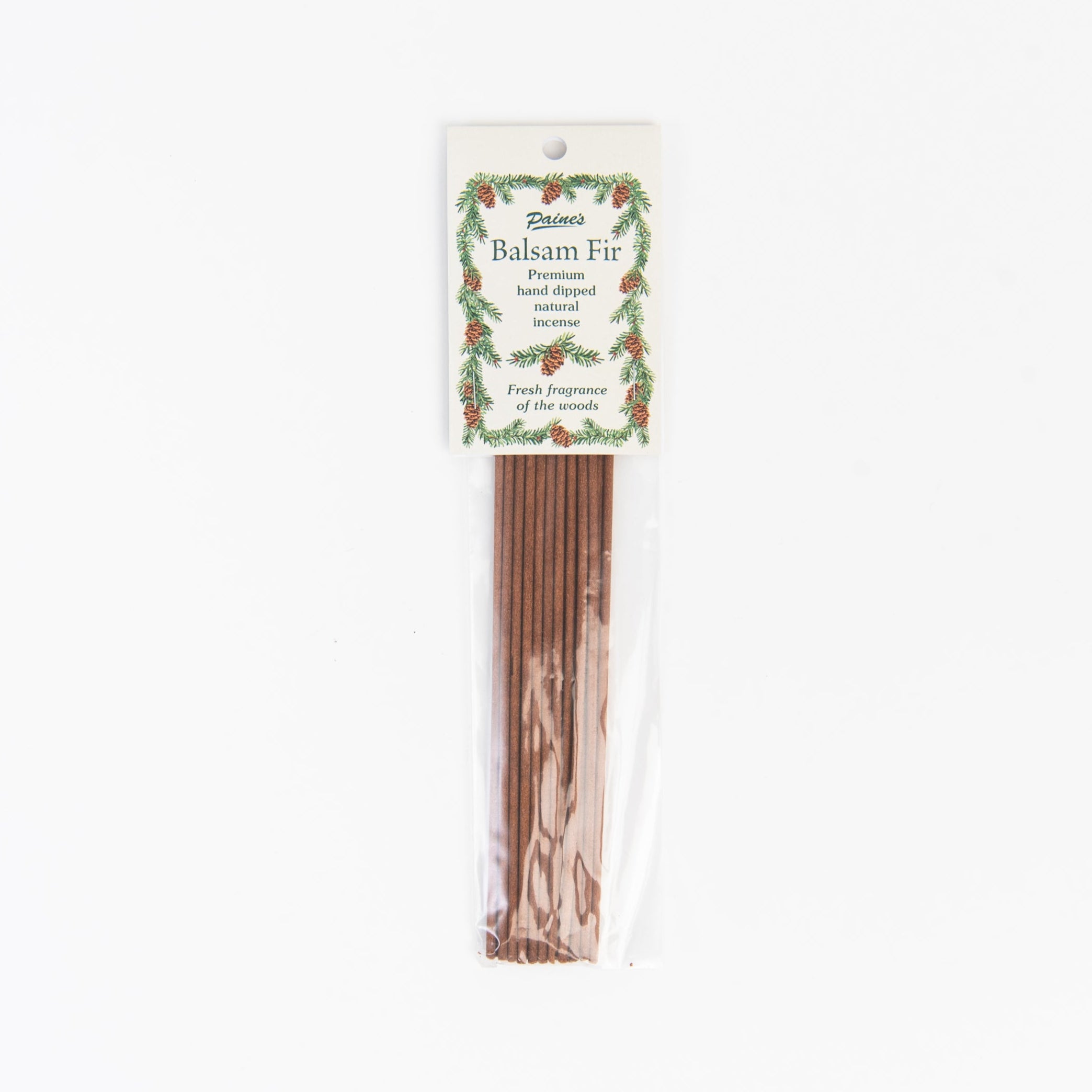 Balsam Fir Incense on a white background at Addison West