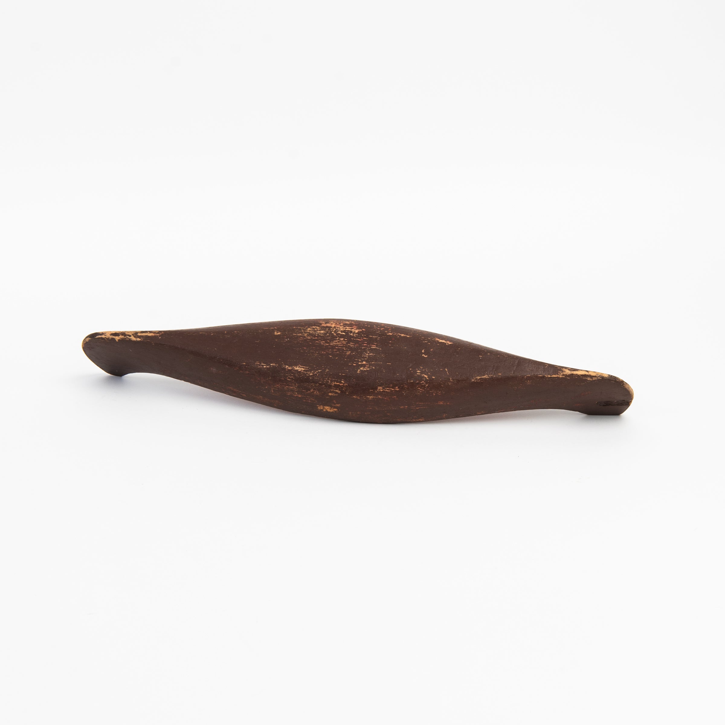 Bottom of Vintage Painted Canoe on a white background at Addison West
