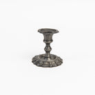 Vintage Short Pewter Candlestick on a white background at Addison West
