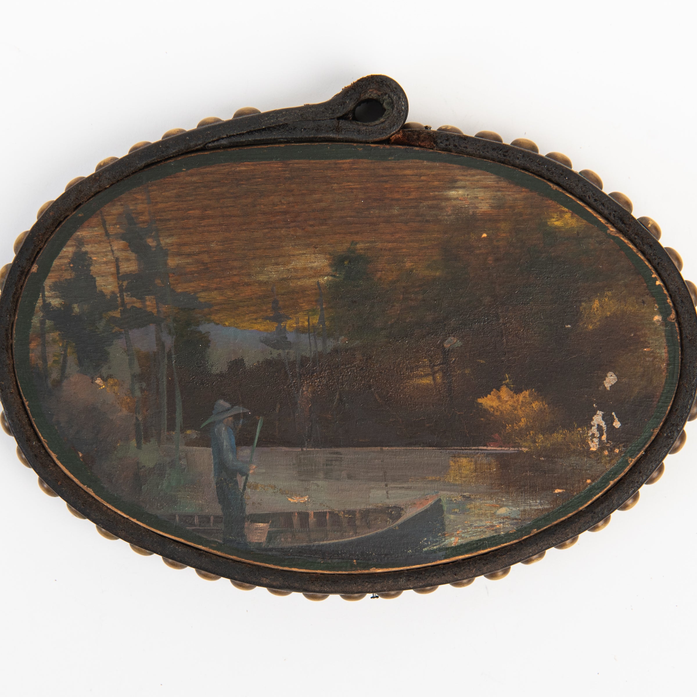 Vintage Folk Art Painted Wood on a white background at Addison West