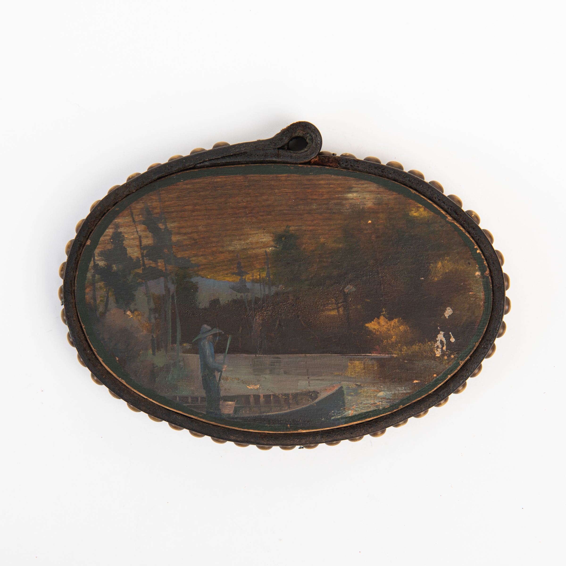 Vintage Folk Art Painted Wood on a white background at Addison West