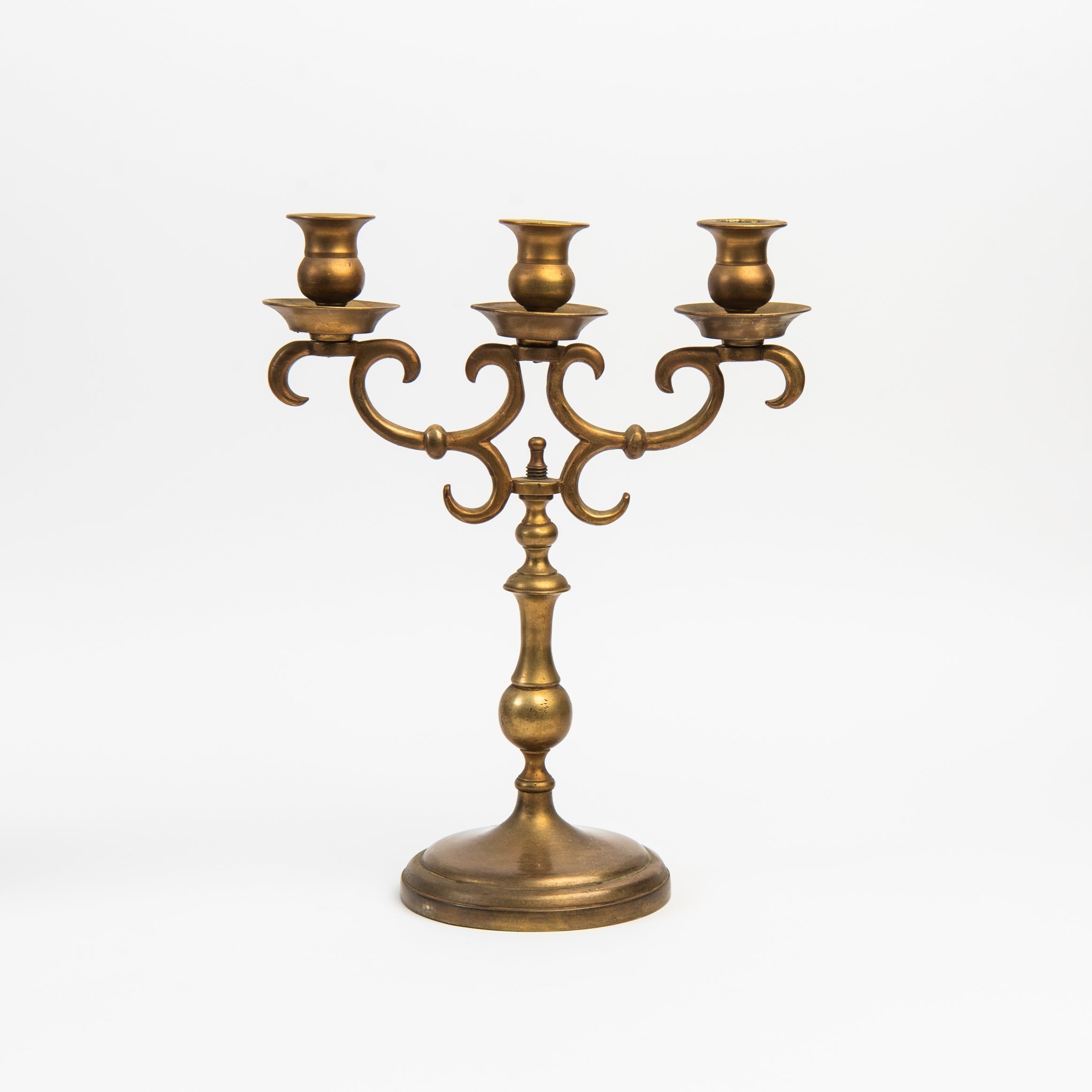 Vintage Brass Candelabra on a white background at Addison West