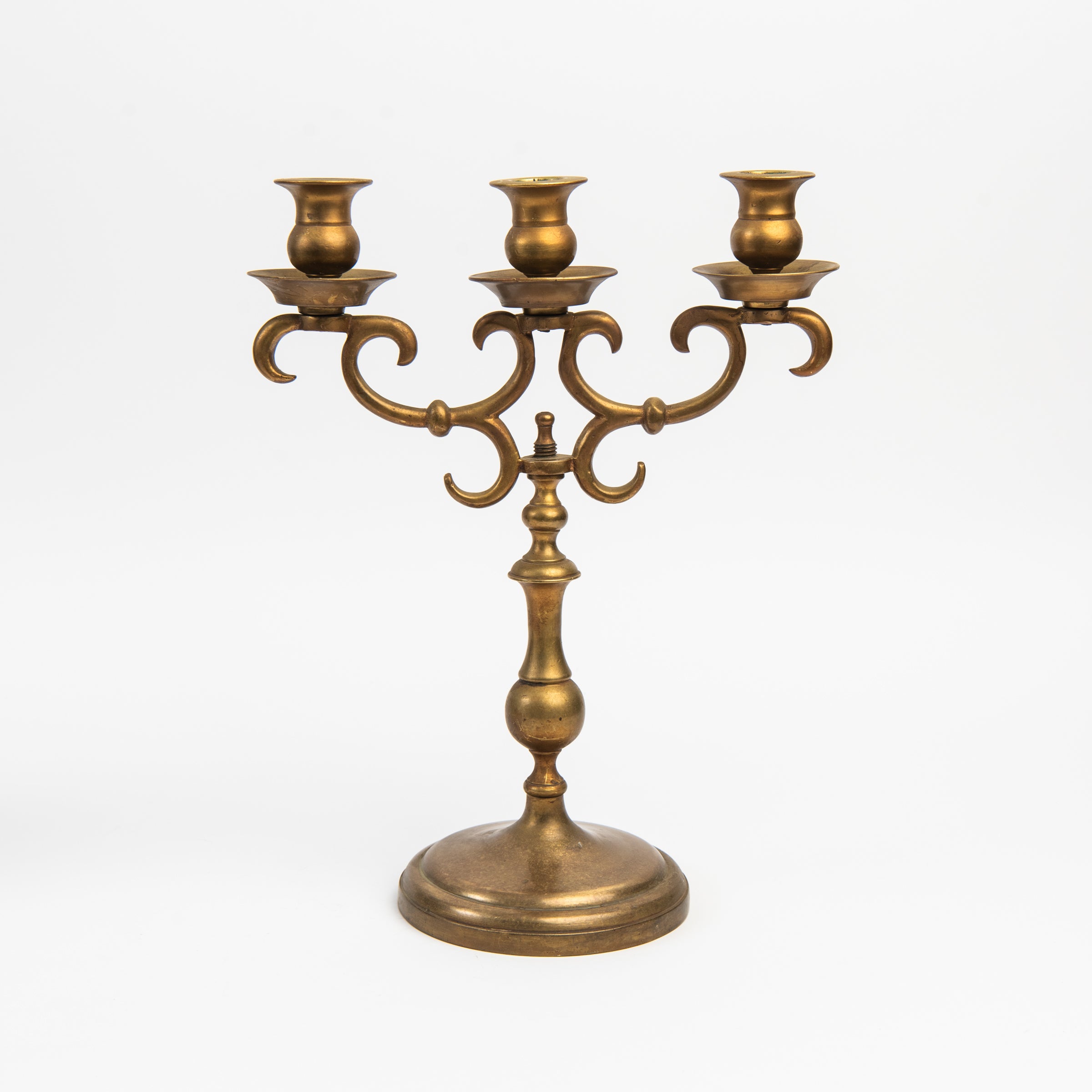 Vintage Brass Candelabra on a white background at Addison West