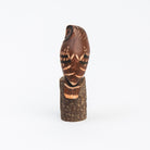 Mini Barred Owl Hand Carved Ornament on a white background at Addison West