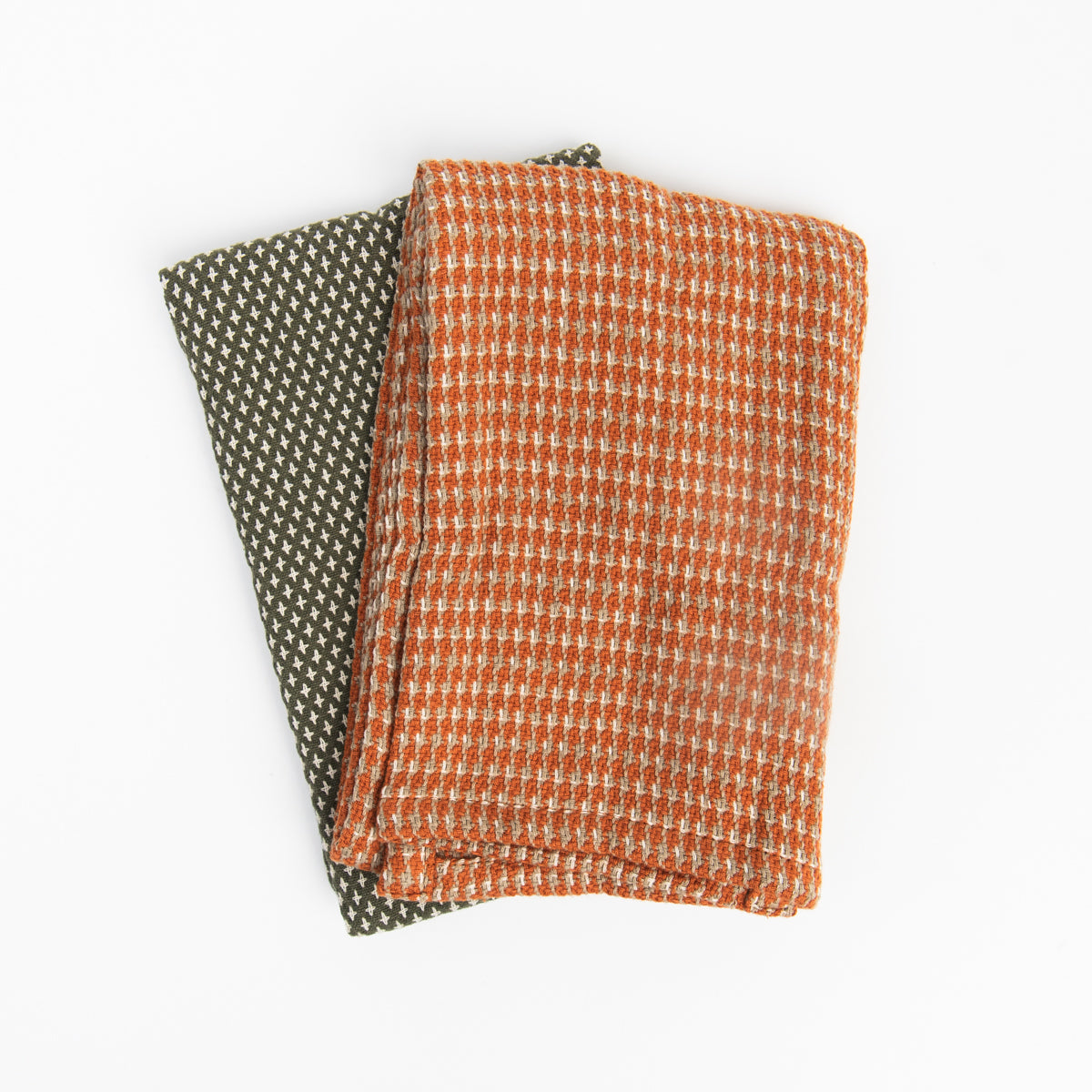 Woven Cotton Dobby Tea Towels, Set of 2 on a white background at Addison West