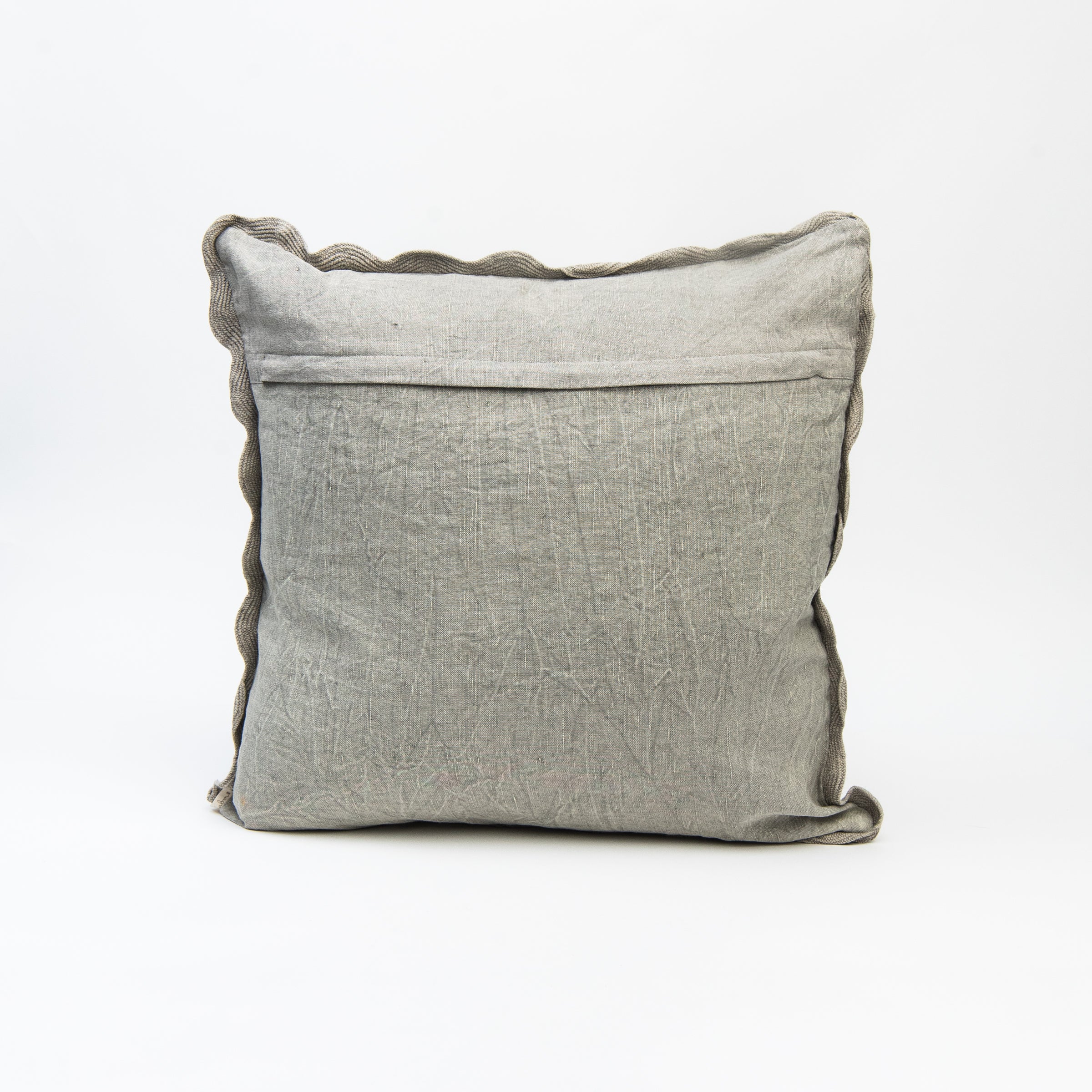 Back of Scalloped Edge 20" Pillow in Sage Green on a white background at Addison West