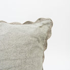 Close up of Scalloped Edge 20" Pillow in Sage Green on a white background at Addison West
