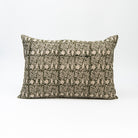 Tulsi Block Print Pillow in Forest, 16"x24" on a white background at Addison West