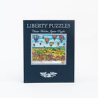 Liberty Puzzle Balloons Over Farmland on a white background at Addison West