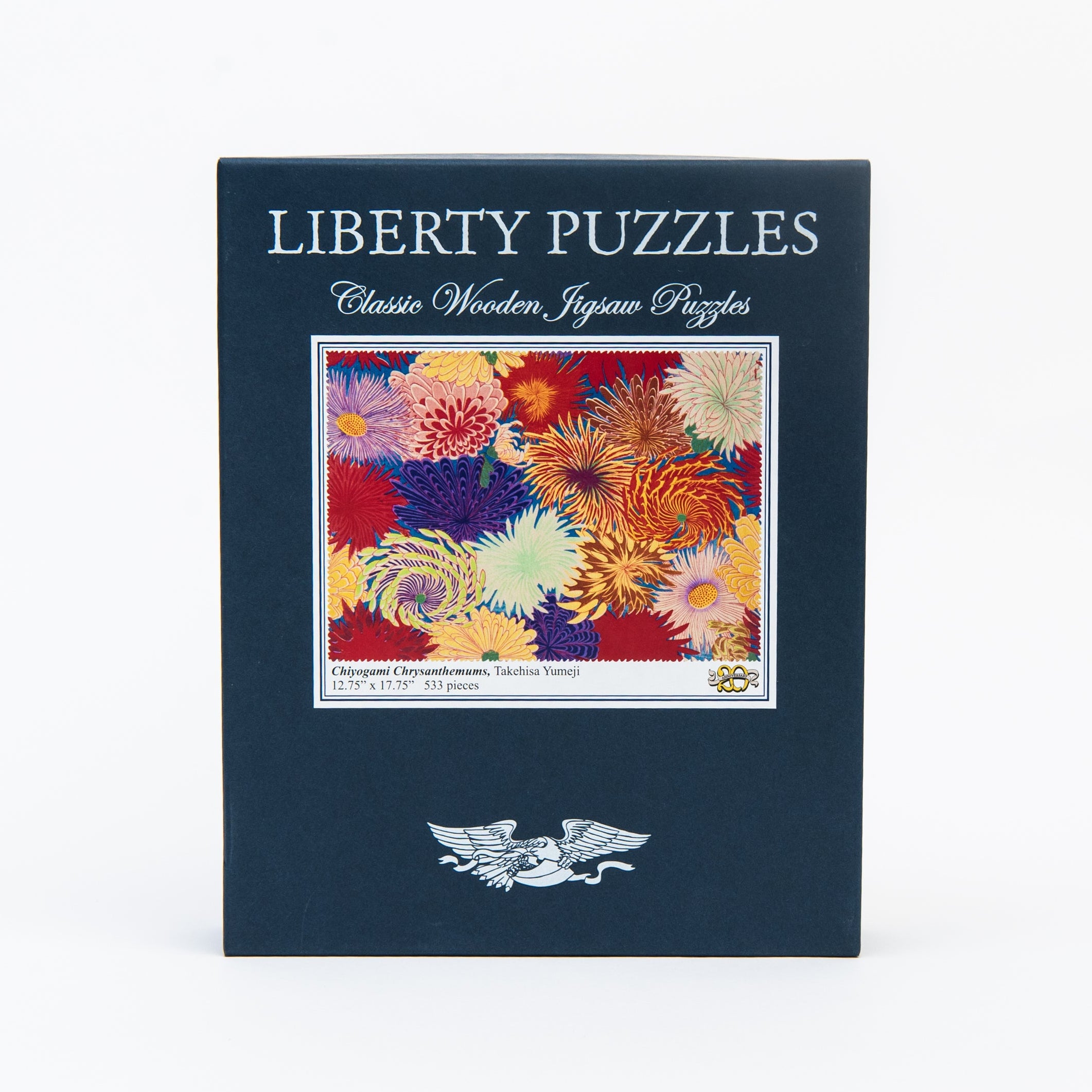 Liberty Puzzle Chrysanthemums on a white background at Addison West