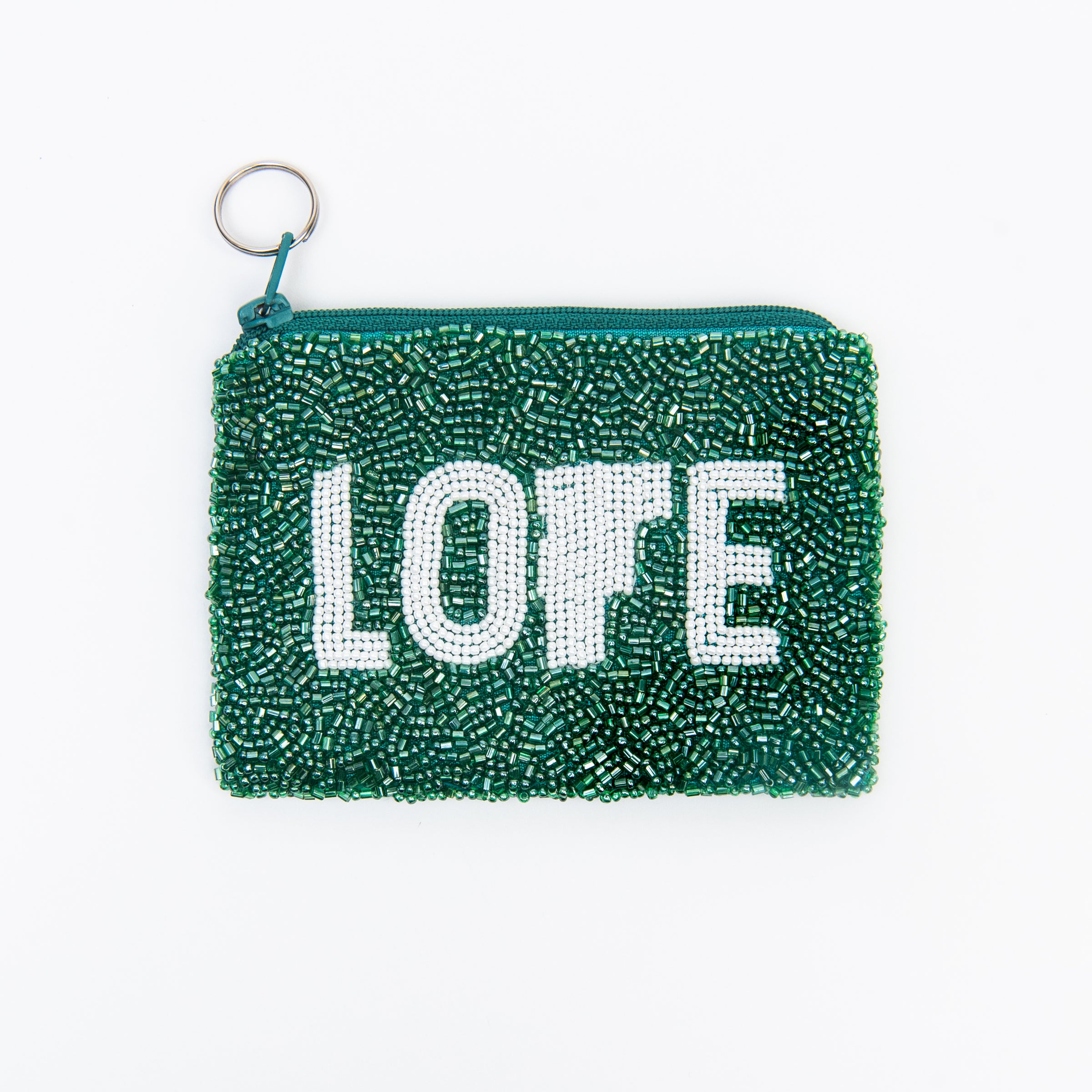 ILOVERMONT Beaded Coin Purse on a white background at Addison West