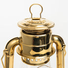 Close up of Vermont Lantern in Brass on a white background at Addison West