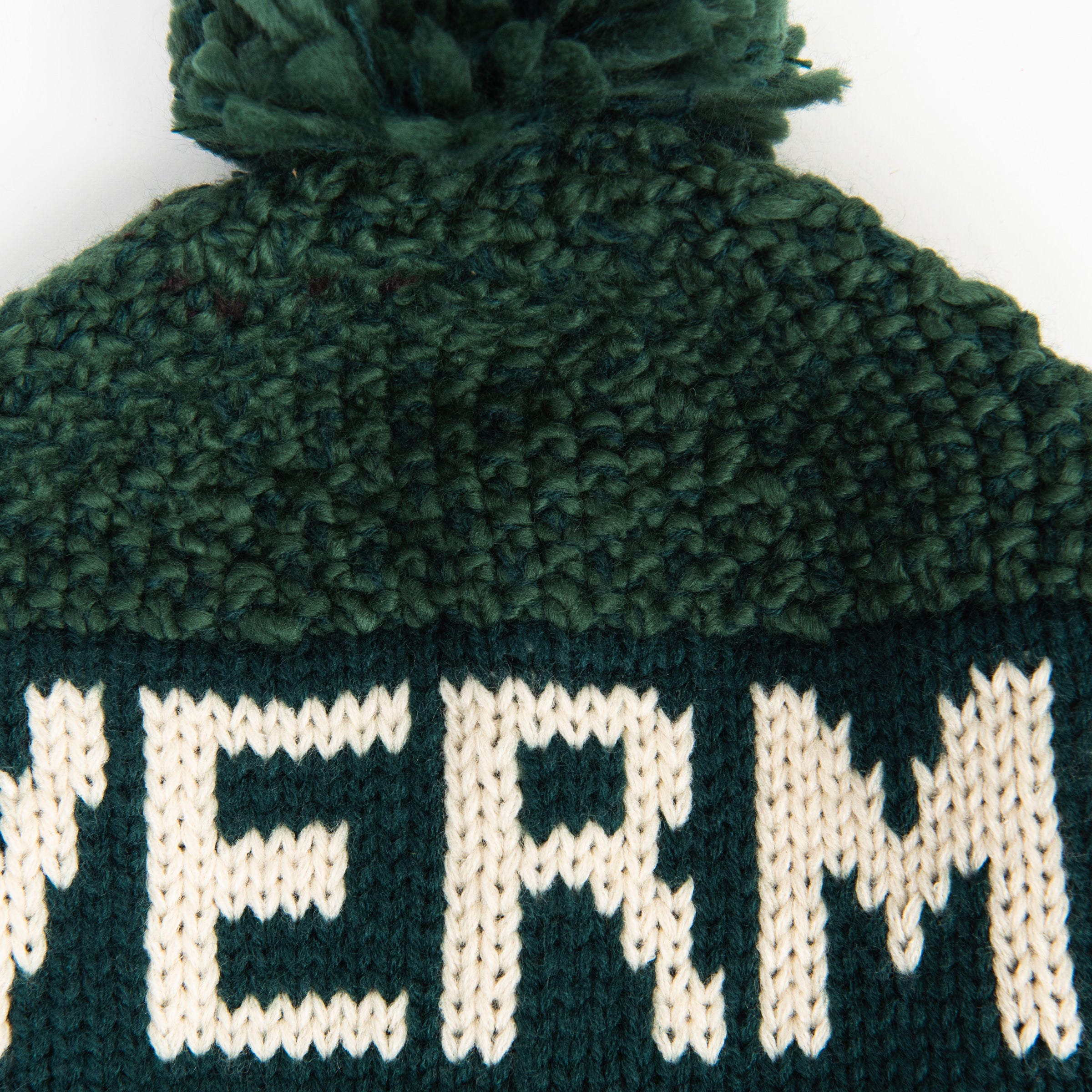 Close up of Vermont Beanie on a white background at Addison West