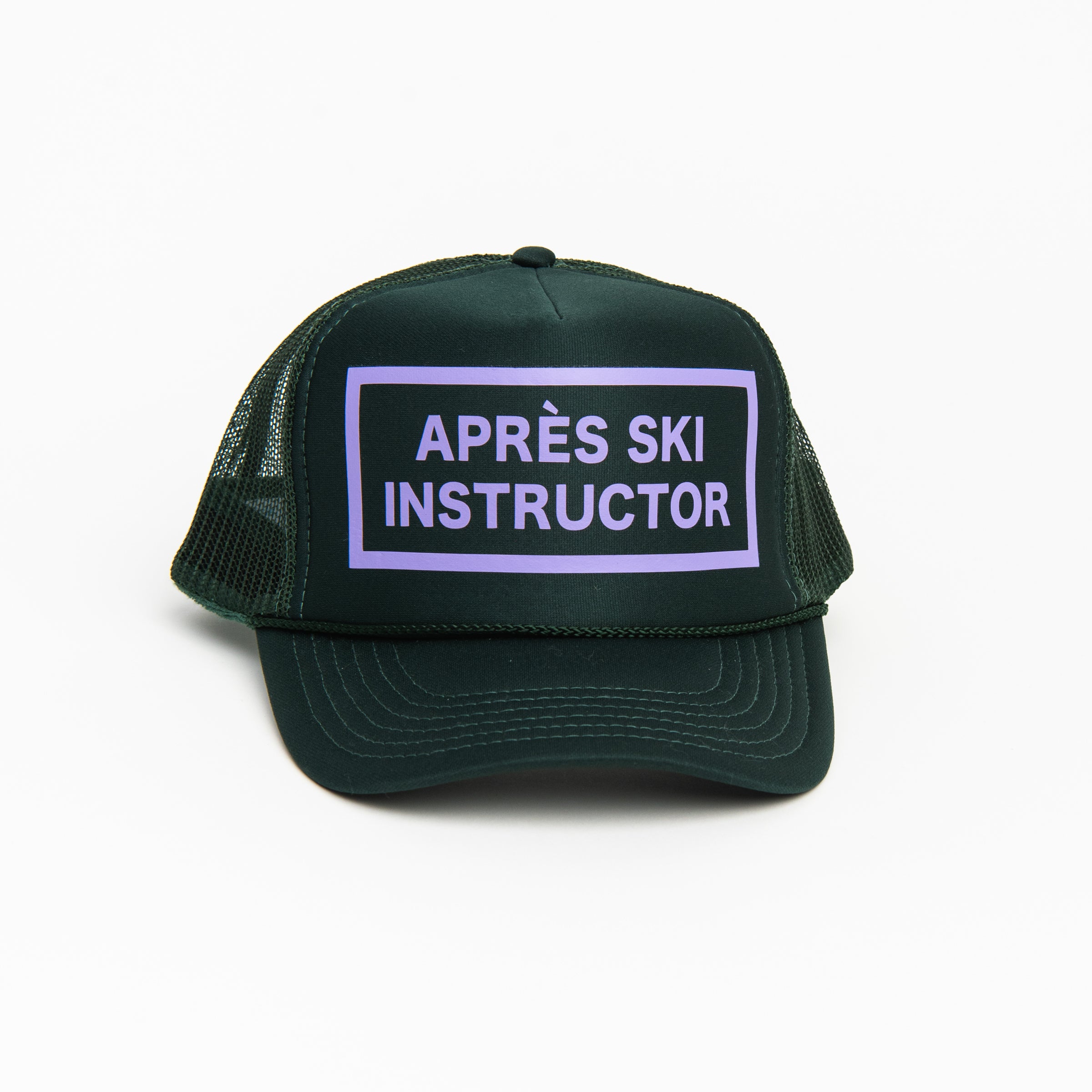 Après Ski Instructor Trucker Hat on a white background at Addison West