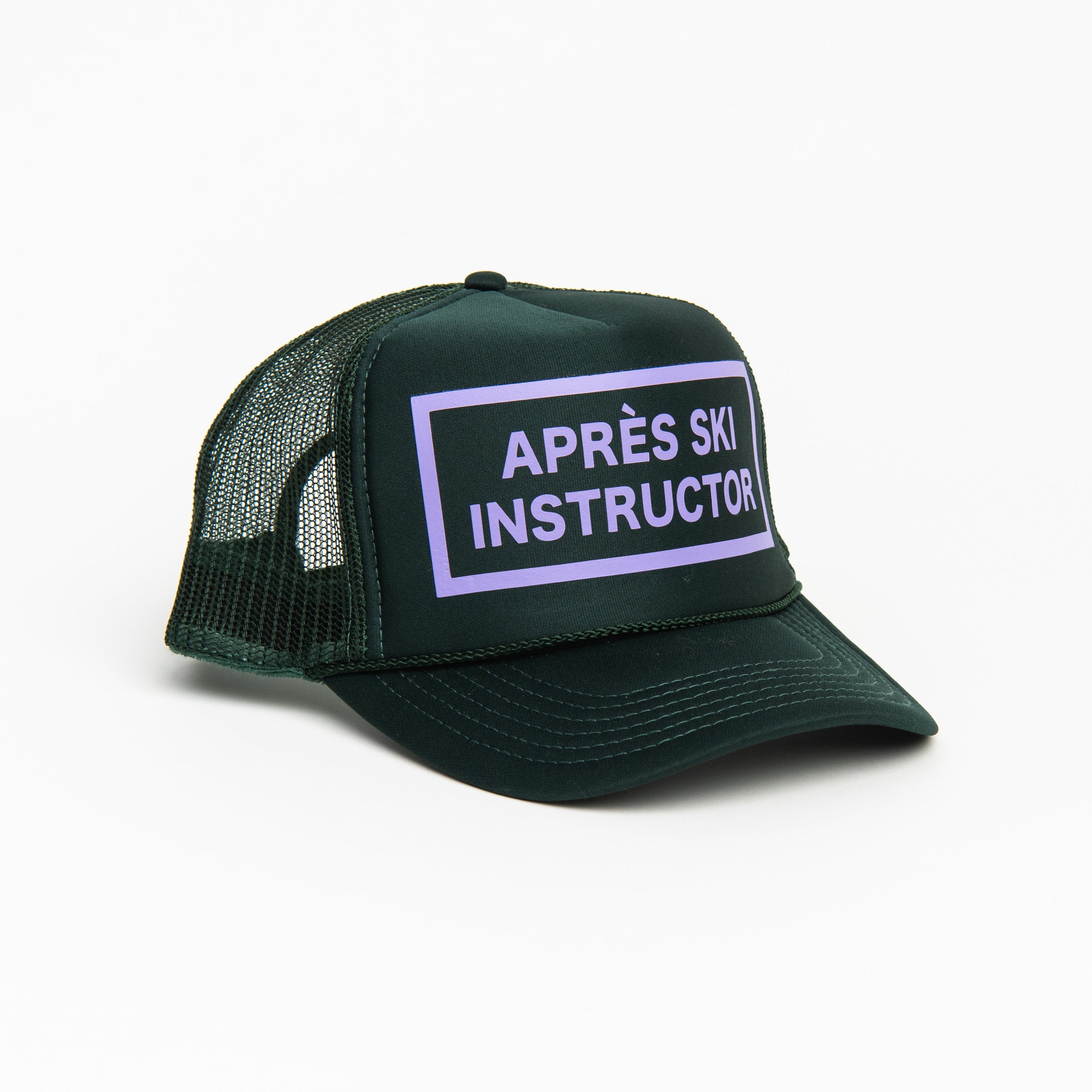 Après Ski Instructor Trucker Hat on a white background at Addison West